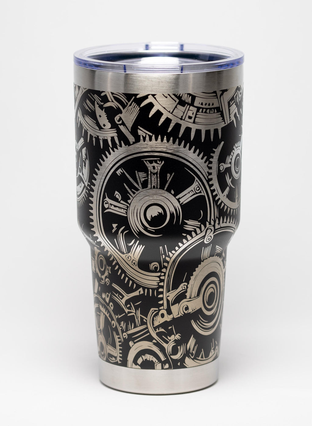 Steampunk Gear Tumbler - 30 Oz Insulated Stainless Steel Travel Cup With Laser Etched Design
