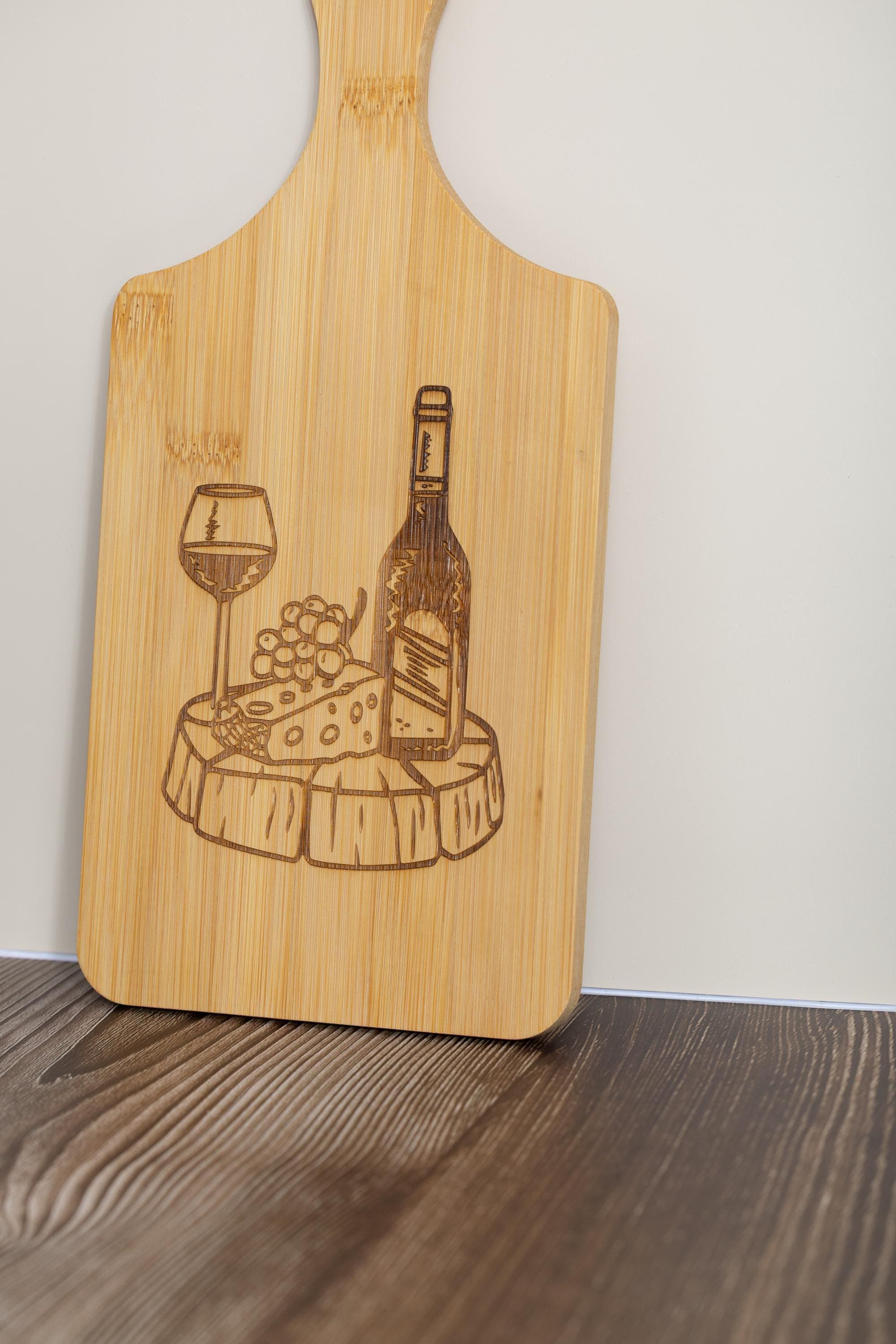 Bamboo Charcuterie Board – Laser Engraved Wine And Cheese Serving Tray