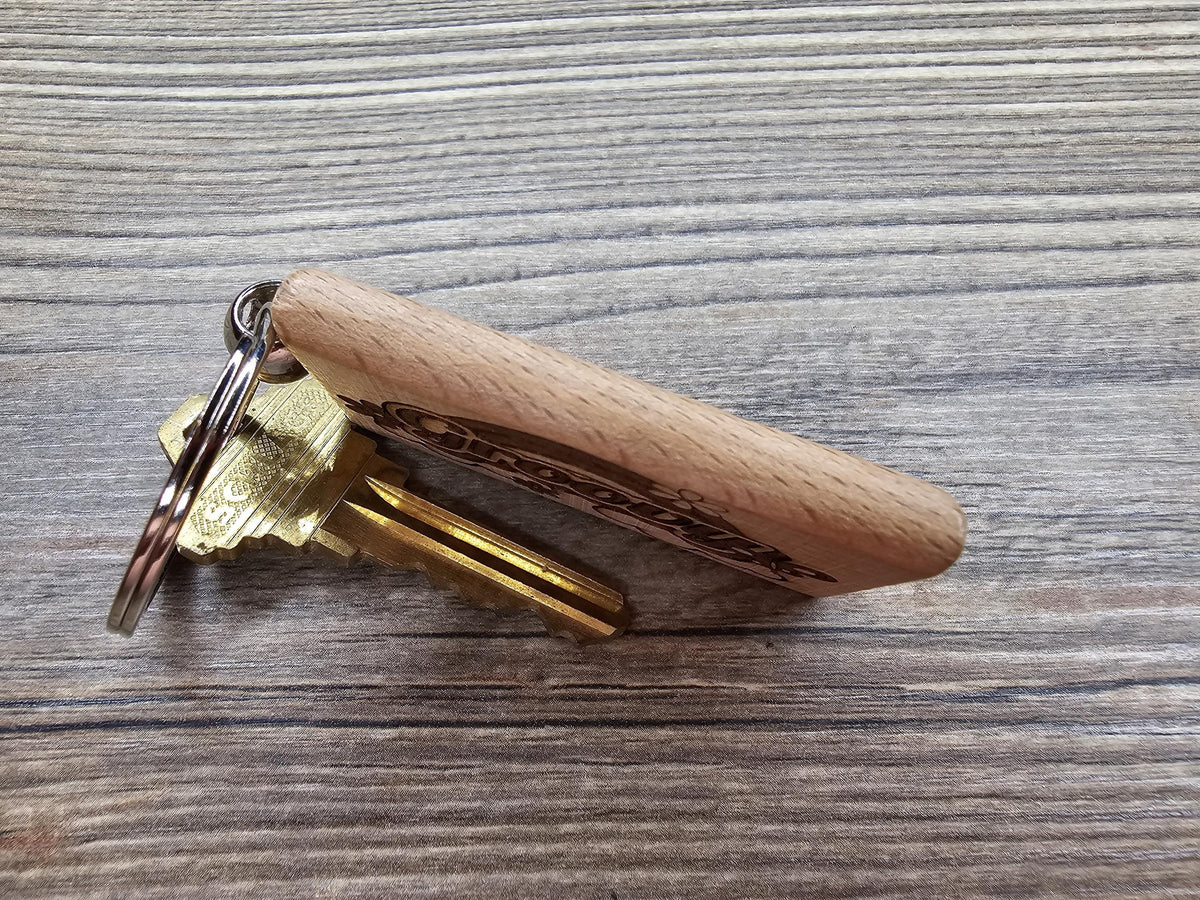 Retro 70s Keychain - Double Sided Hardwood Charm | Groovy Spirit Gift