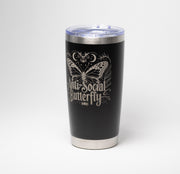 Insulated Travel Tumbler – Laser Engraved Butterfly Design, Custom Powder Coated, 20oz