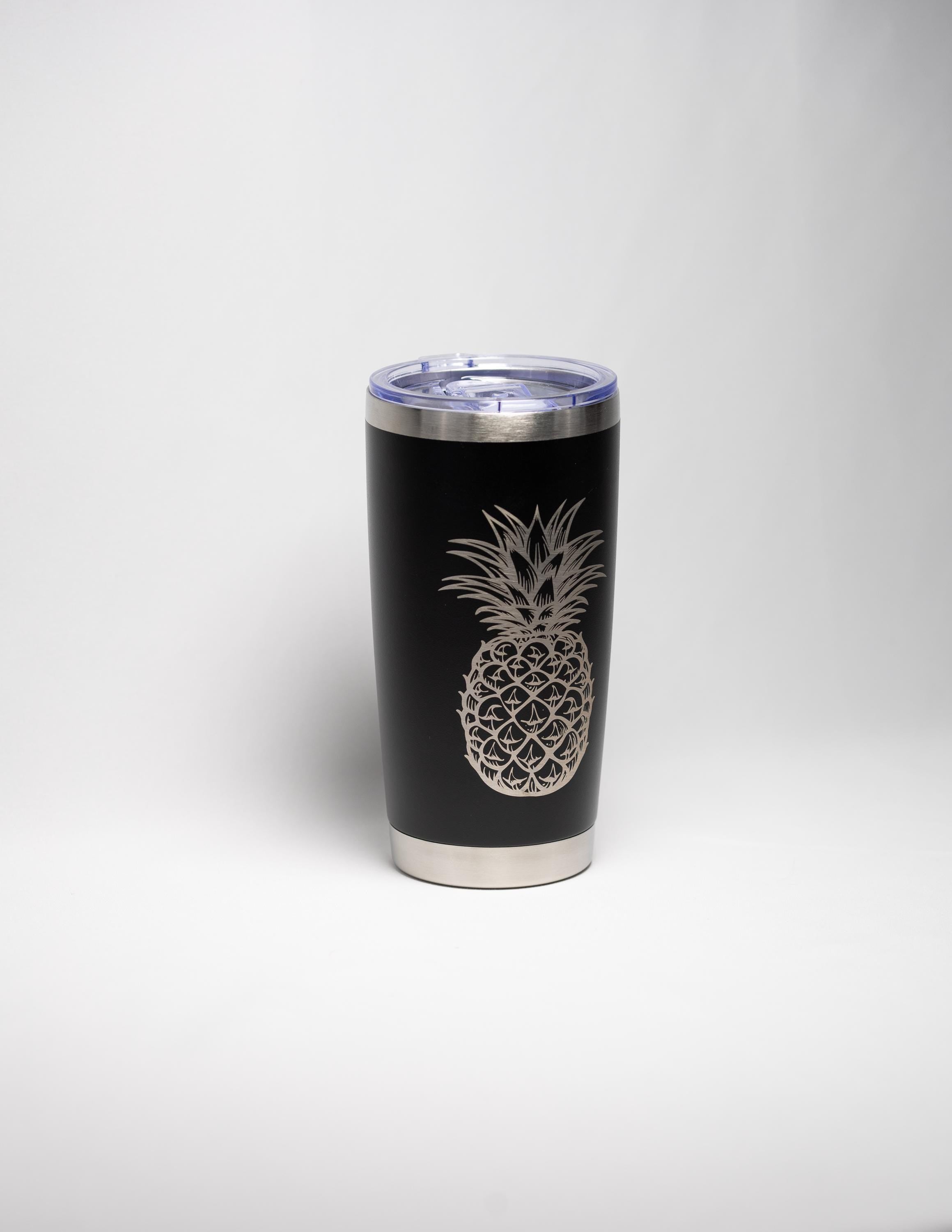 Stainless Steel Tumbler – 20 oz Vacuum Insulated Cup | Laser Engraved Pineapple Drinkware