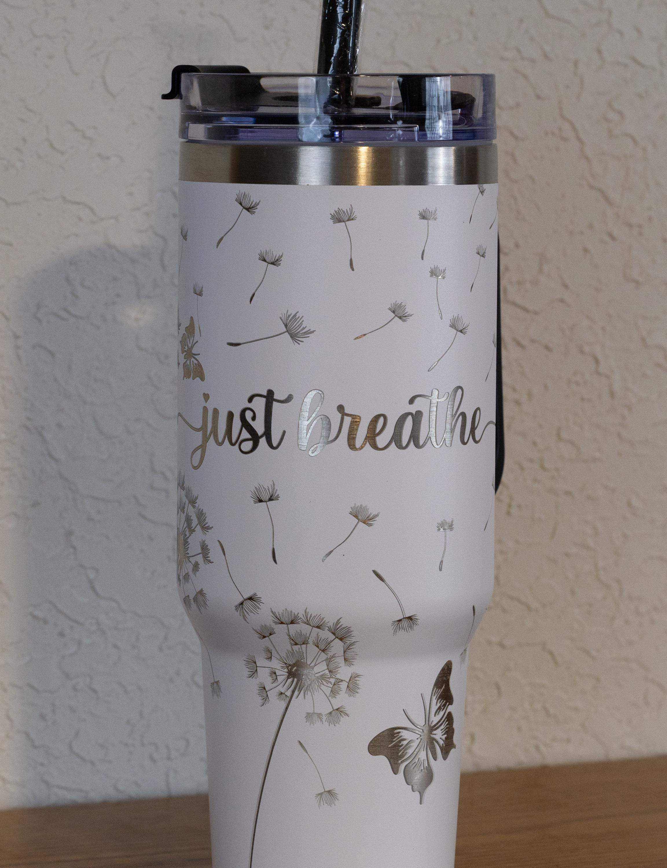 40oz Stainless Steel Tumbler – Large Vacuum Insulated Mug With Straw & Handle Grip