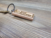 NES Controller Keychain - Hardwood Retro Gaming Gift | Double Sided Engraving