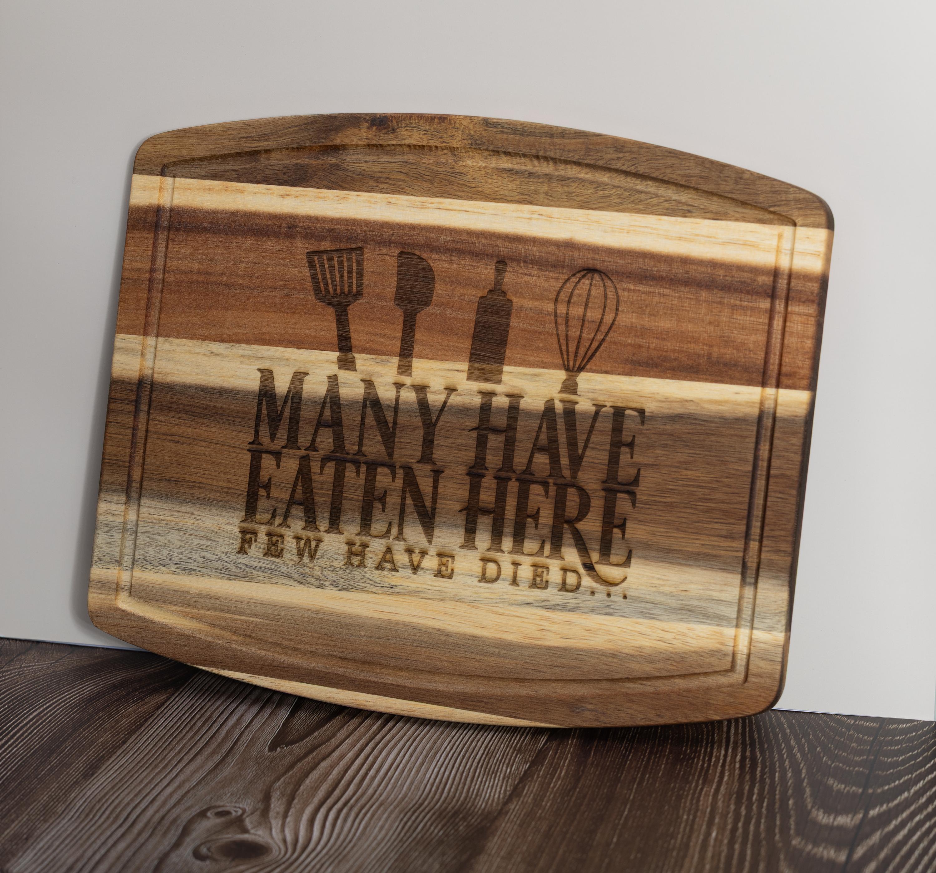 Wood Cutting Board – Durable Acacia Wood, Laser Engraved, Funny Kitchen Decor 10x12