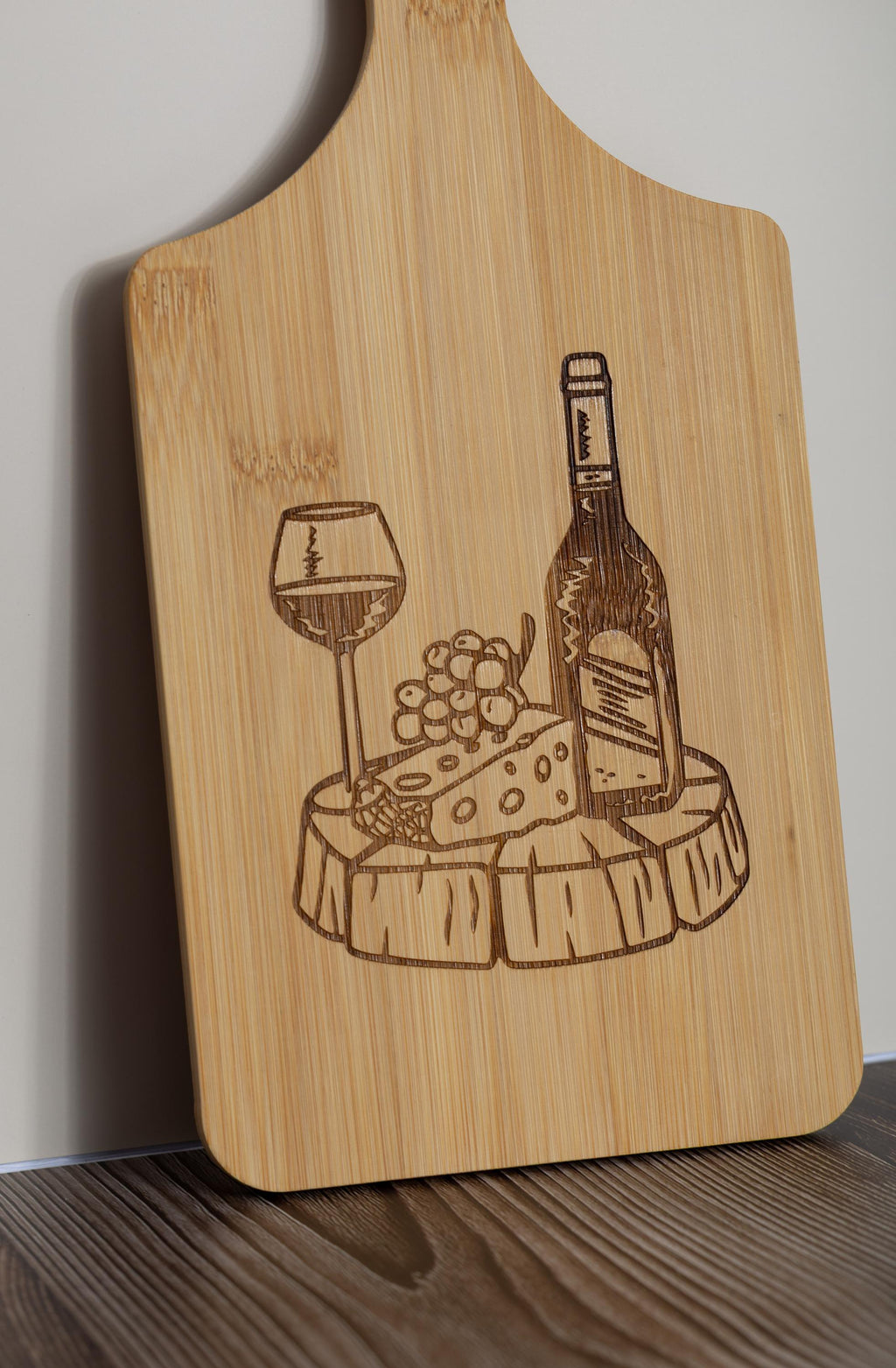 Bamboo Charcuterie Board – Laser Engraved Wine And Cheese Serving Tray
