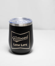 Tattoo Wine Tumbler – 12 oz Stainless Steel Double Wall Insulated Cup