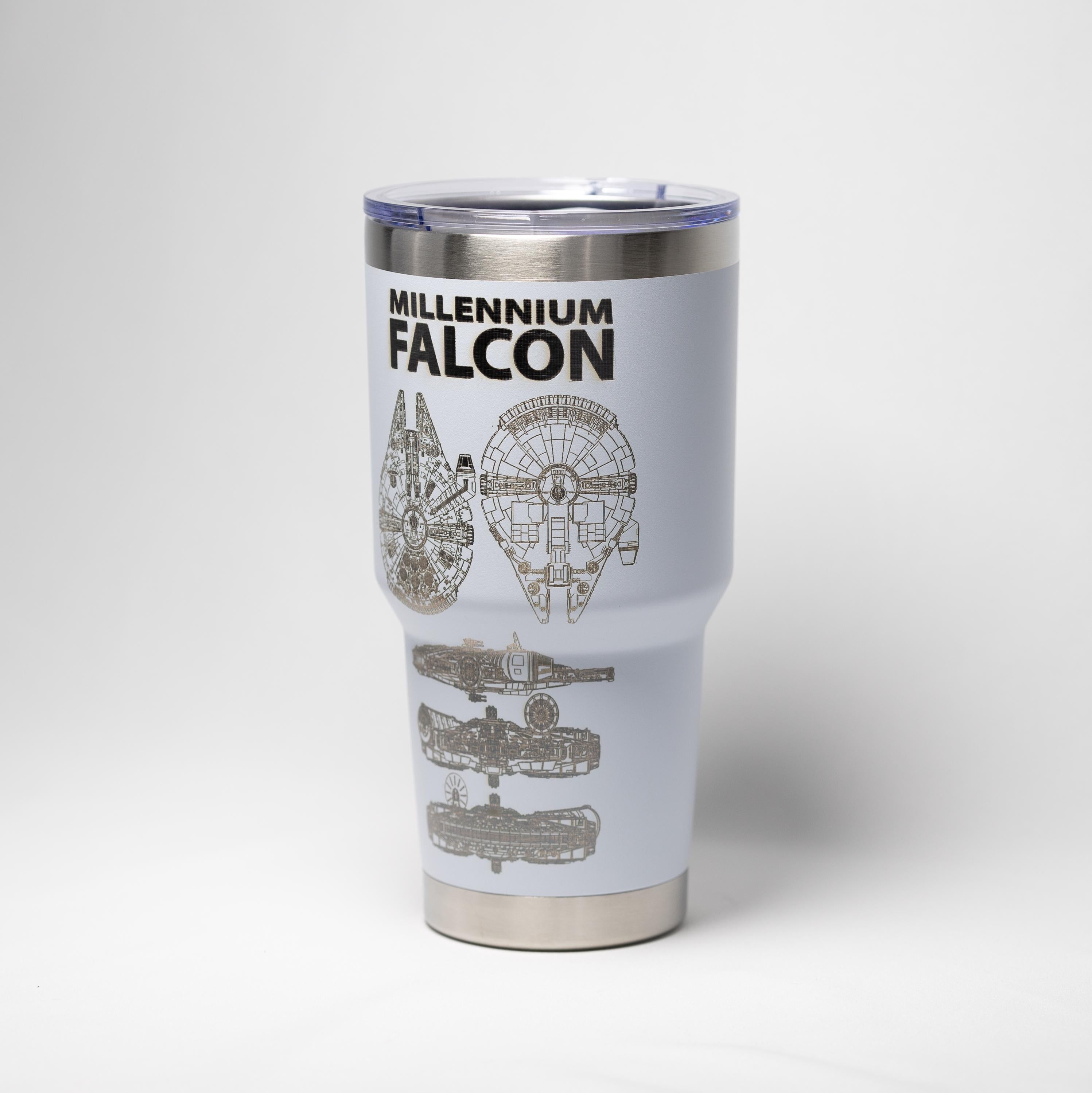 Millennium Falcon Tumbler - Star Wars Drinkware | Custom Color 30 oz Travel Cup