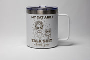 Sarcastic Cat Mug – Funny Stainless Steel Yeti Style Tumbler, 14oz Double Sided Engraving