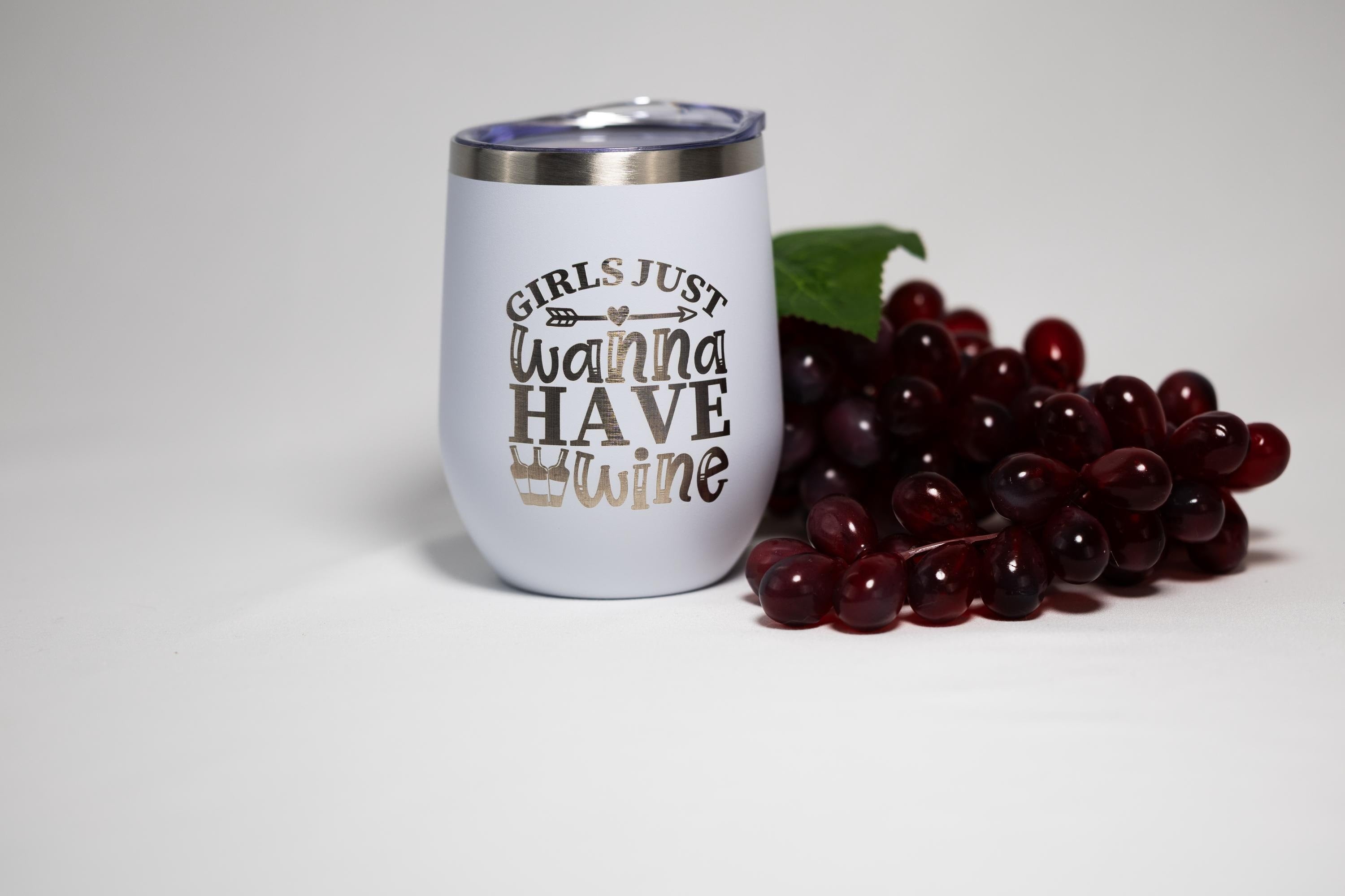 Wine Tumbler - 12 oz Stainless Steel Cup | Laser Engraved Girls Night Tumbler
