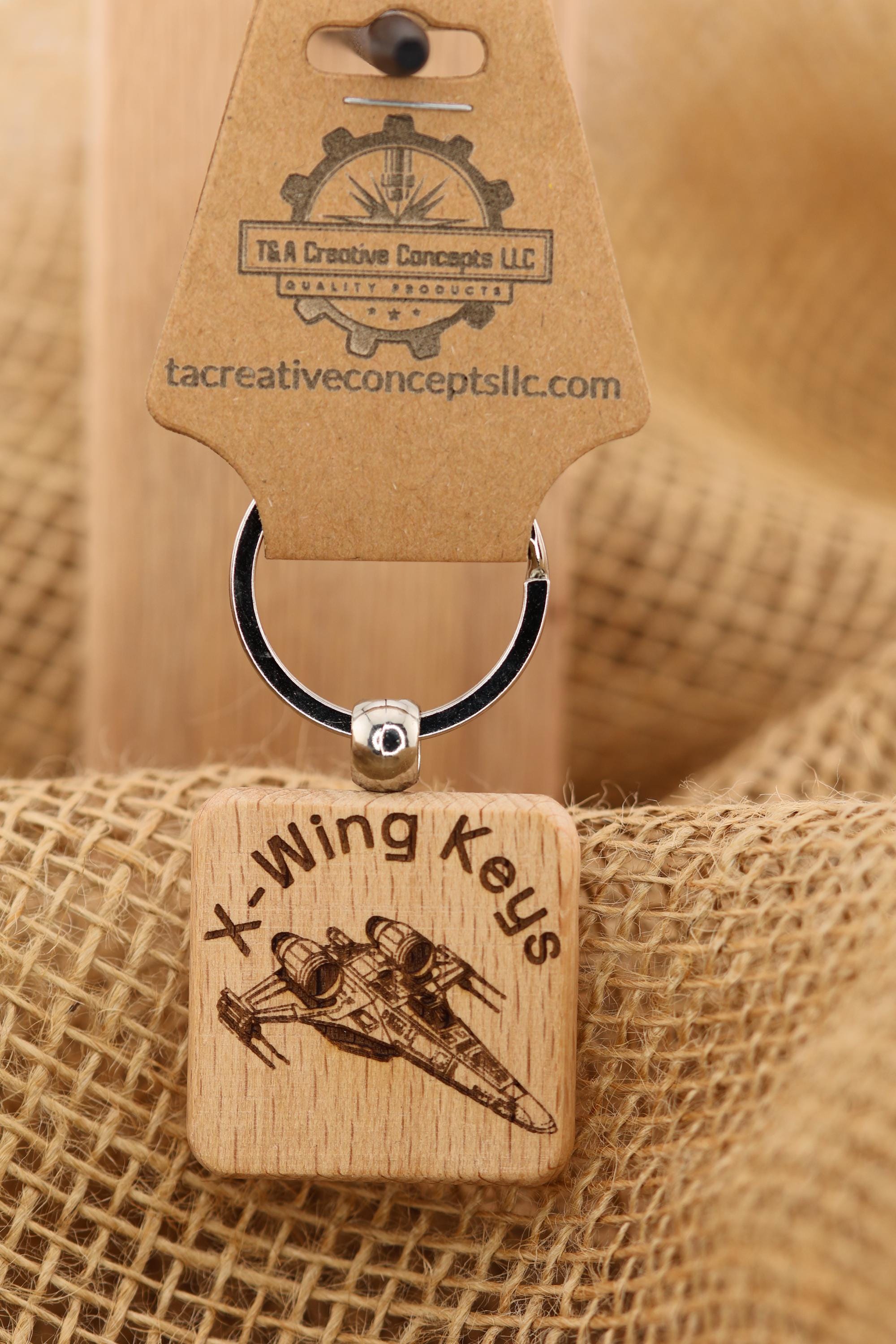 Star Wars X-Wing Keychain – Double Sided Laser Engraved Hardwood Charm