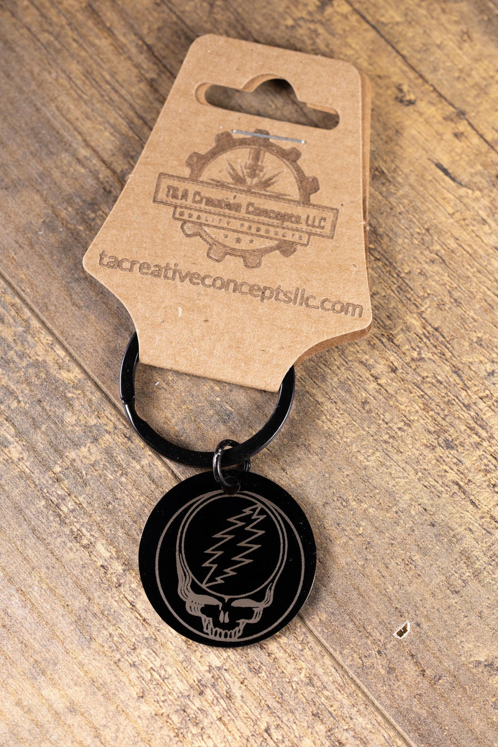 Steal Your Face Keychain – Black Stainless Steel, Double Sided Laser Engraved