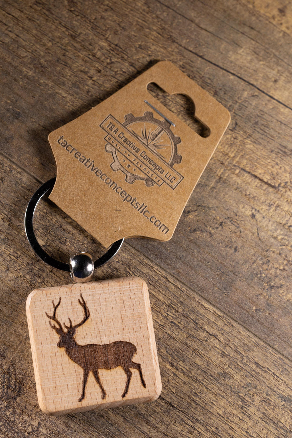 Buck Keychain Wood – Laser Engraved Buck Design Rustic Outdoor Charm