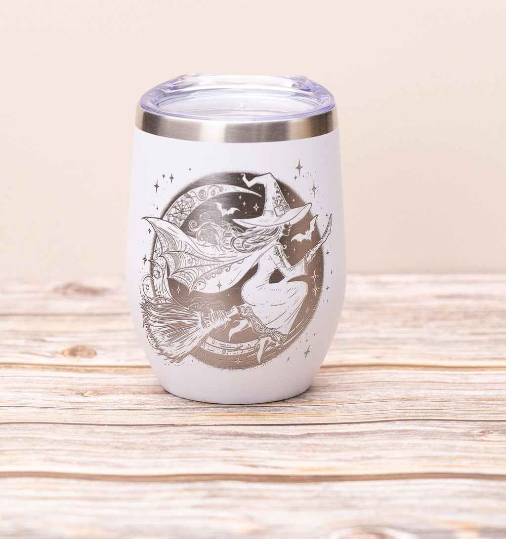Witch Wine Tumbler - Insulated Stainless Steel Double Wall Tumbler with Spill Resistant Lid