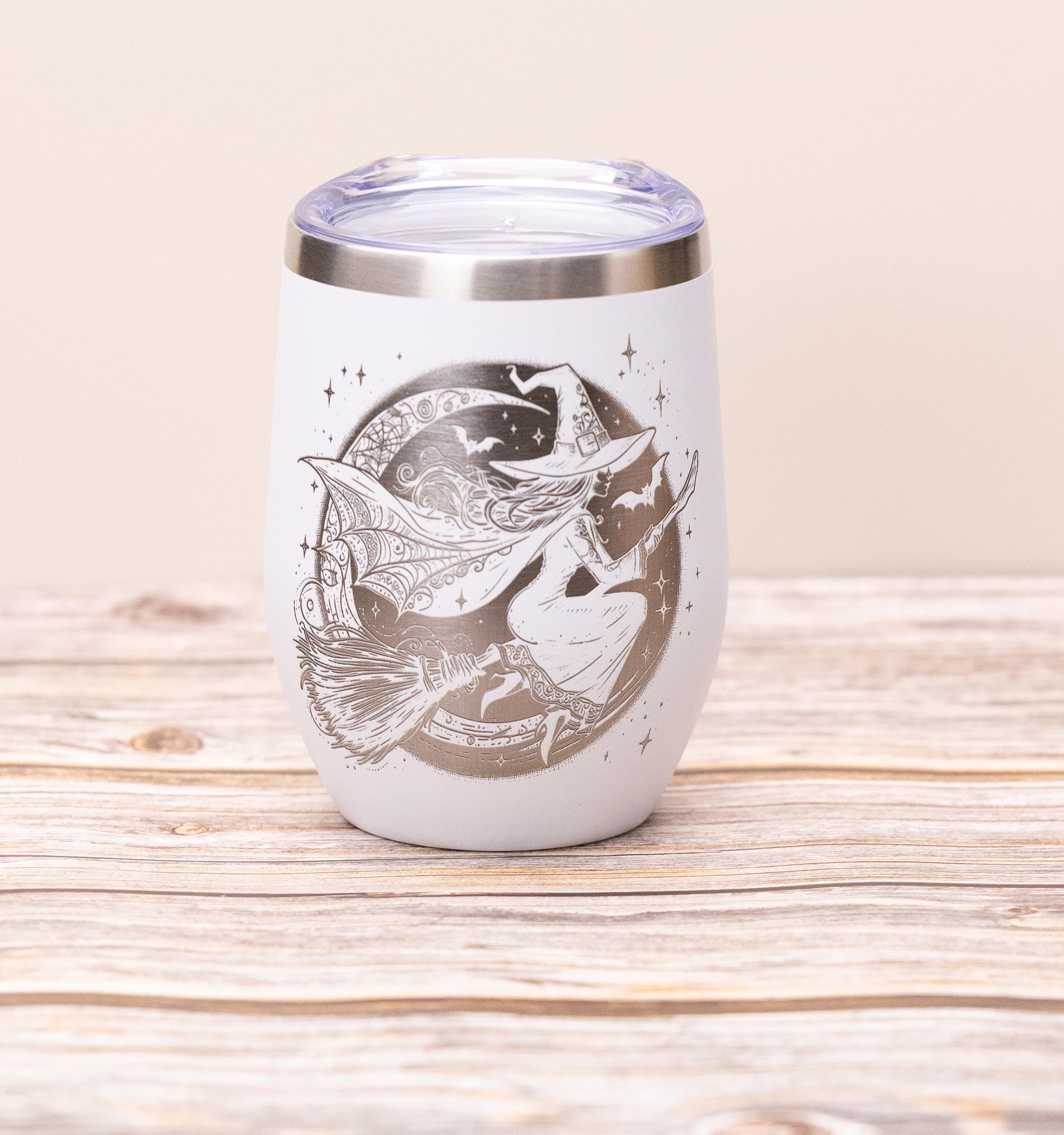 Witch Wine Tumbler - Insulated Stainless Steel Double Wall Tumbler with Spill Resistant Lid