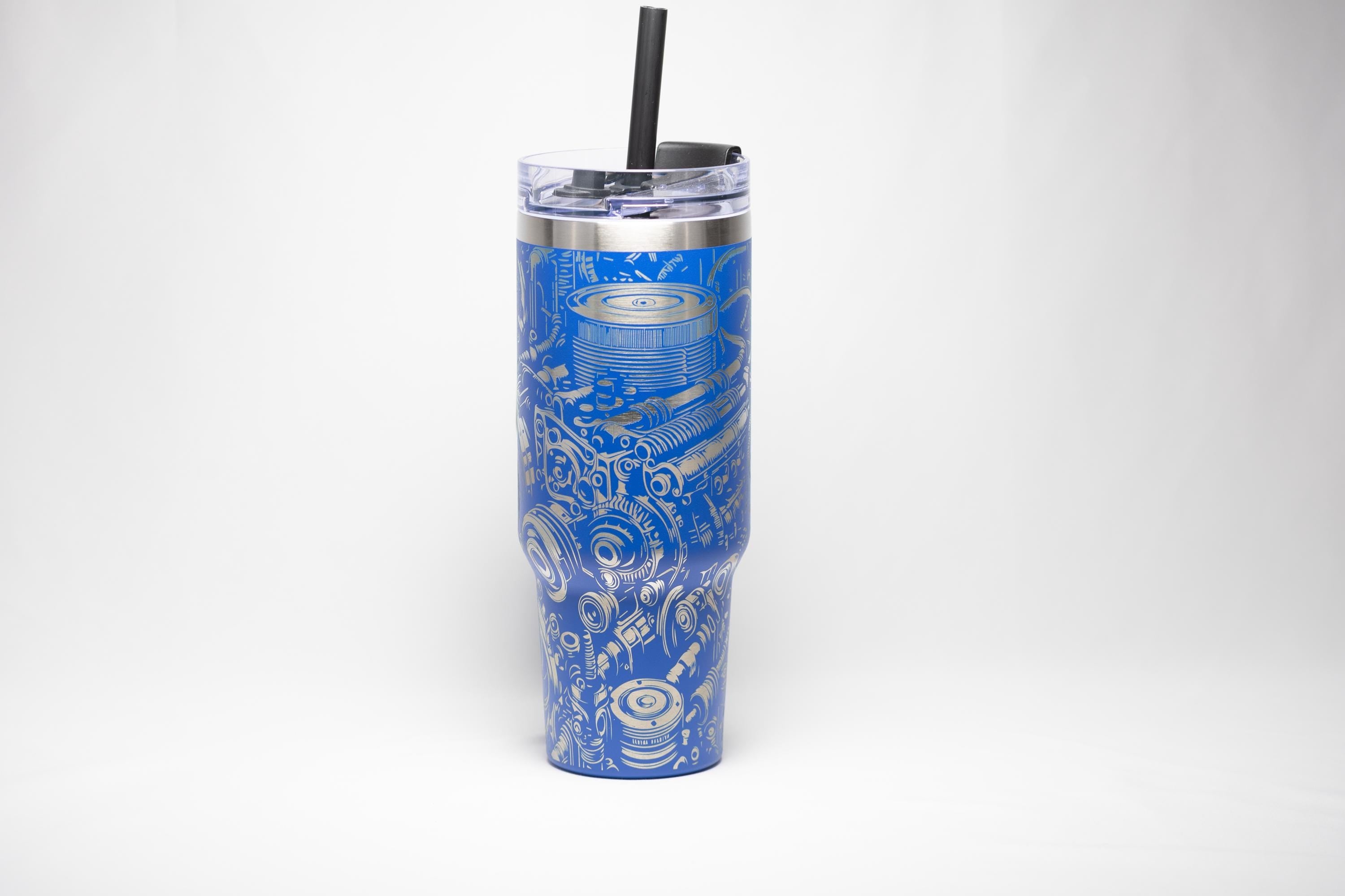 Engine Wrap Travel Tumbler - Large 40oz Vacuum Insulated Cup | Laser Etched Design