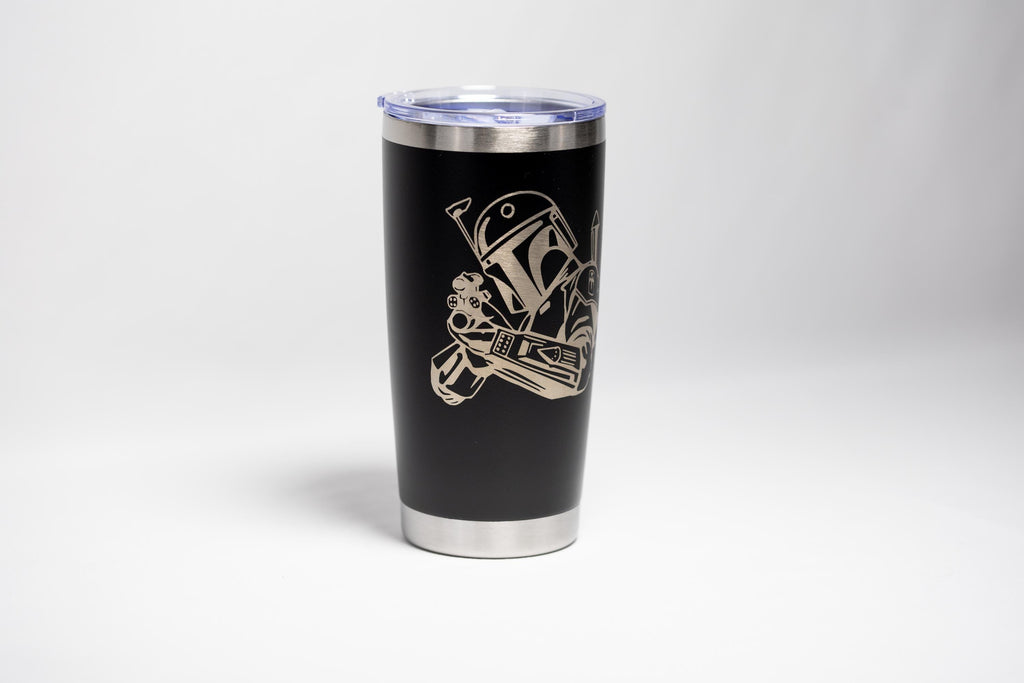 Boba Fett Tumbler | Stainless Steel 20 oz Drinkware - Laser Engraved Cup