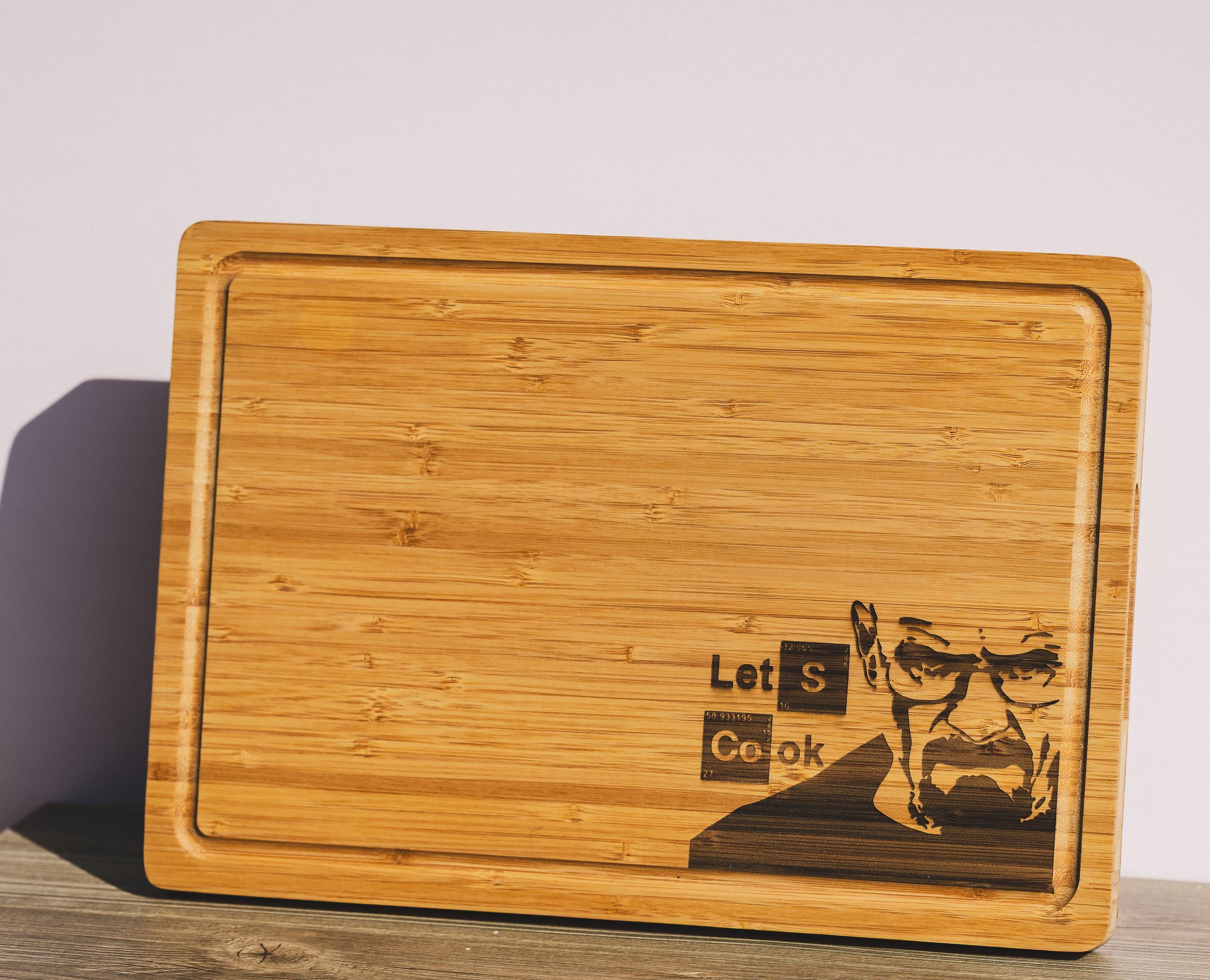 Bamboo Cutting Board | Eco Friendly Kitchen Cheese Board, Gentle On Knives, Breaking Bad Gift