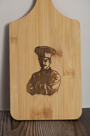 Bamboo Cutting Board - Small Chef Design | Laser Engraved Eco Friendly Prep Tray