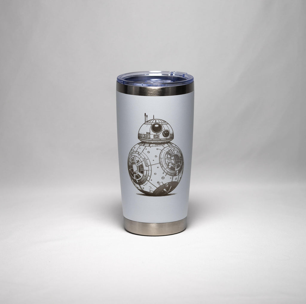 BB8 Stainless Steel Tumbler – Laser Engraved, Custom Powder Coated, 20 oz Insulated Cup