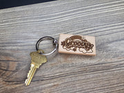 Retro 70s Keychain - Double Sided Hardwood Charm | Groovy Spirit Gift