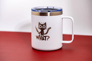 Insulated Cat Mug – Stainless Steel, Laser Engraved 14oz Double Wall Travel Cup