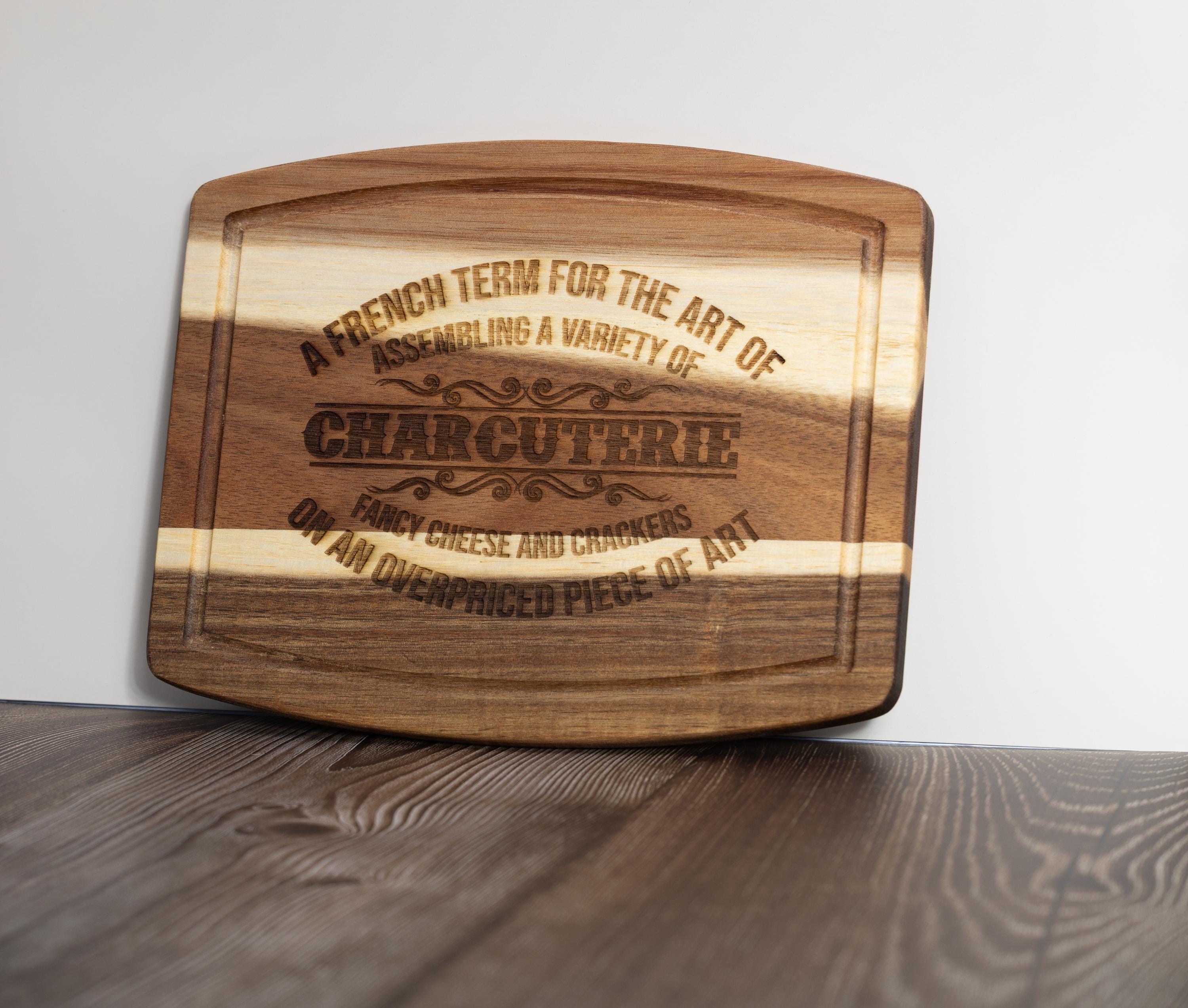 Rustic Acacia Charcuterie | 10 Inch Laser Engraved Wood Board – Unique Hostess Gift