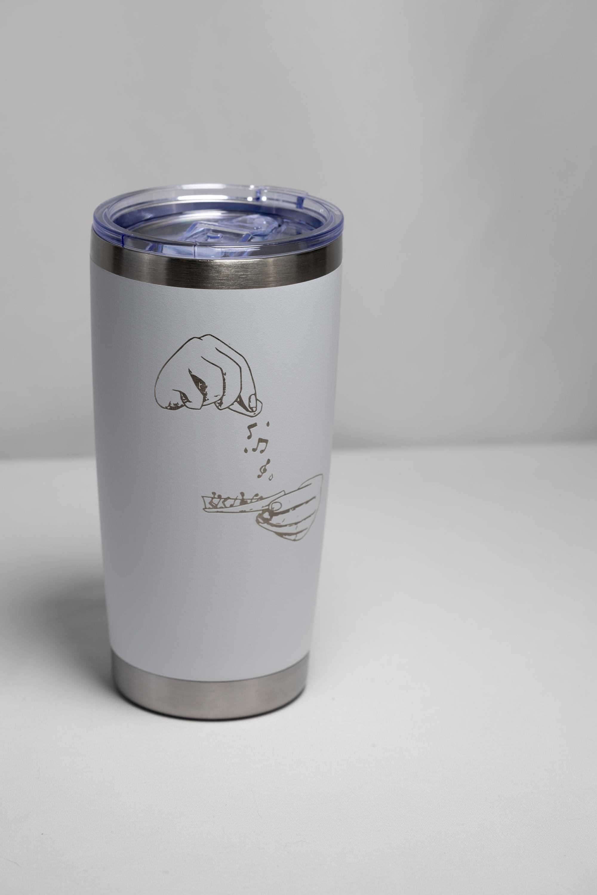 Music Stainless Tumbler - 20 oz Laser Engraved Cup | Custom Color, Vacuum Insulated