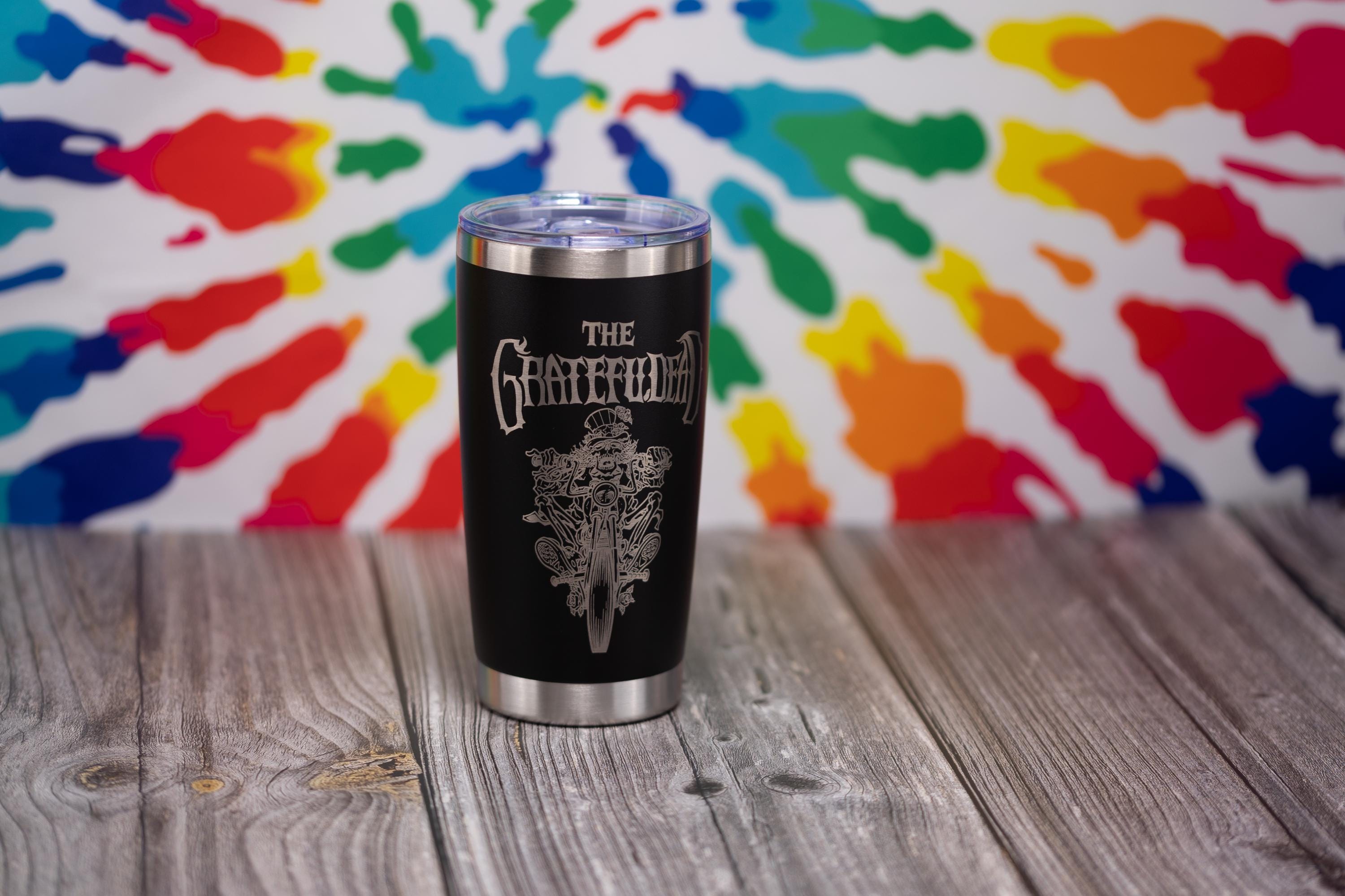 Insulated Steel Tumbler – Grateful Dead Uncle Sam Biker Design, 20oz Vacuum Mug