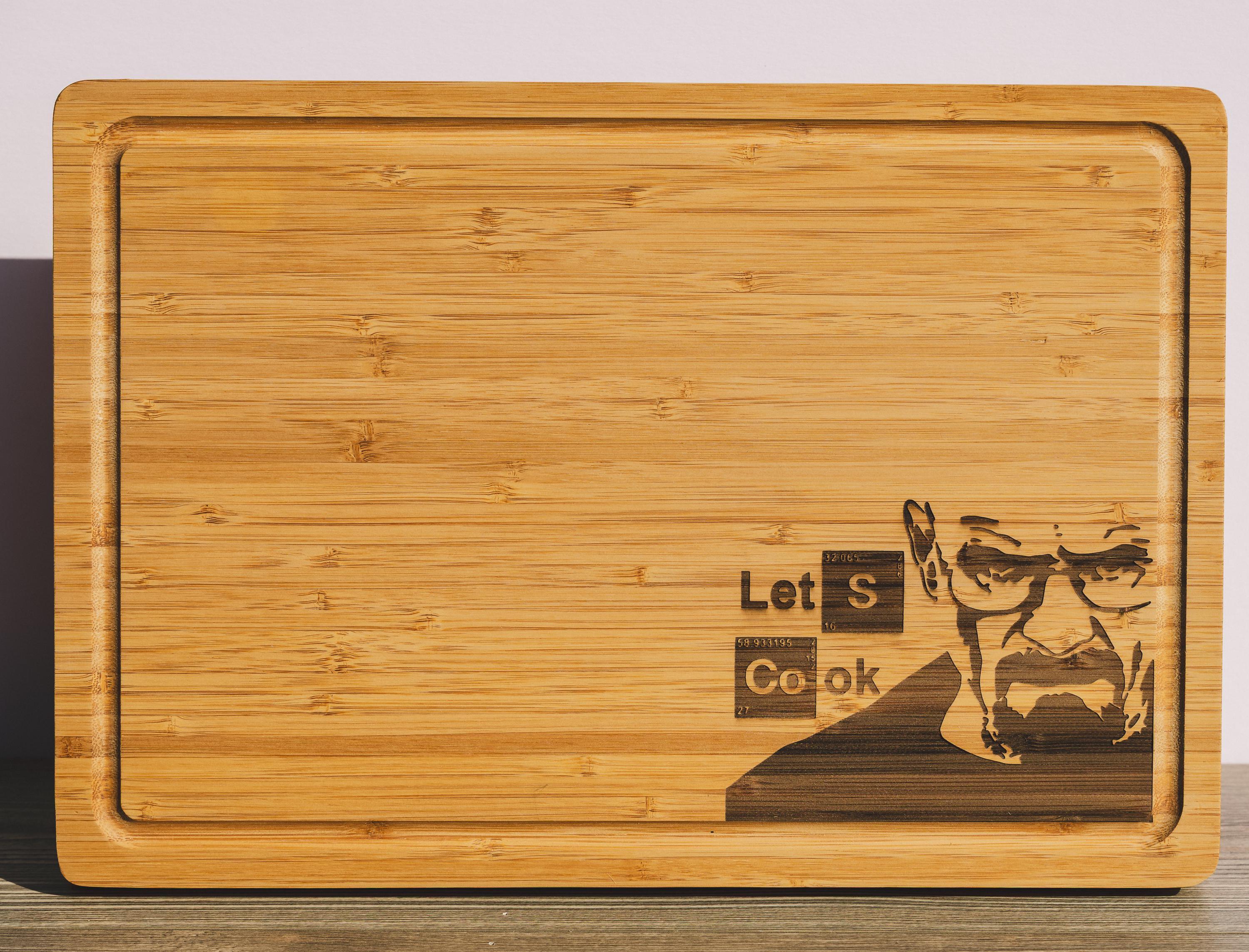 Bamboo Cutting Board | Eco Friendly Kitchen Cheese Board, Gentle On Knives, Breaking Bad Gift
