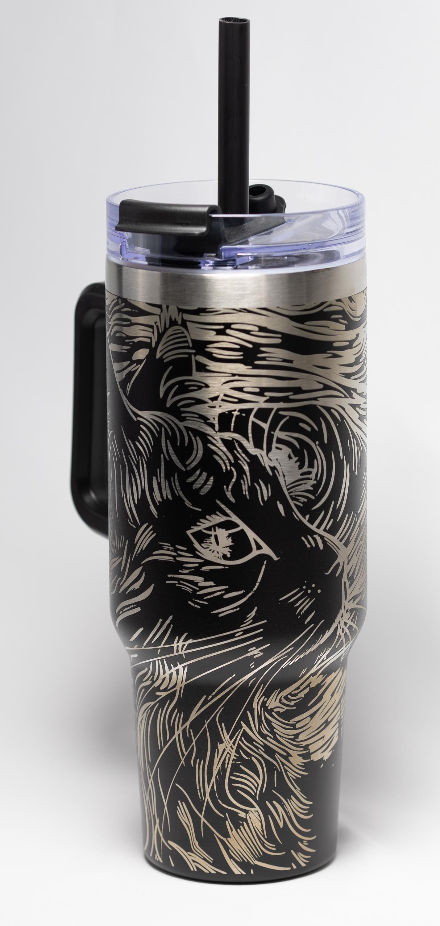 Starry Night Tumbler – Stainless Steel Cup | Laser Engraved Cat Lover Gift, Vacuum Insulated