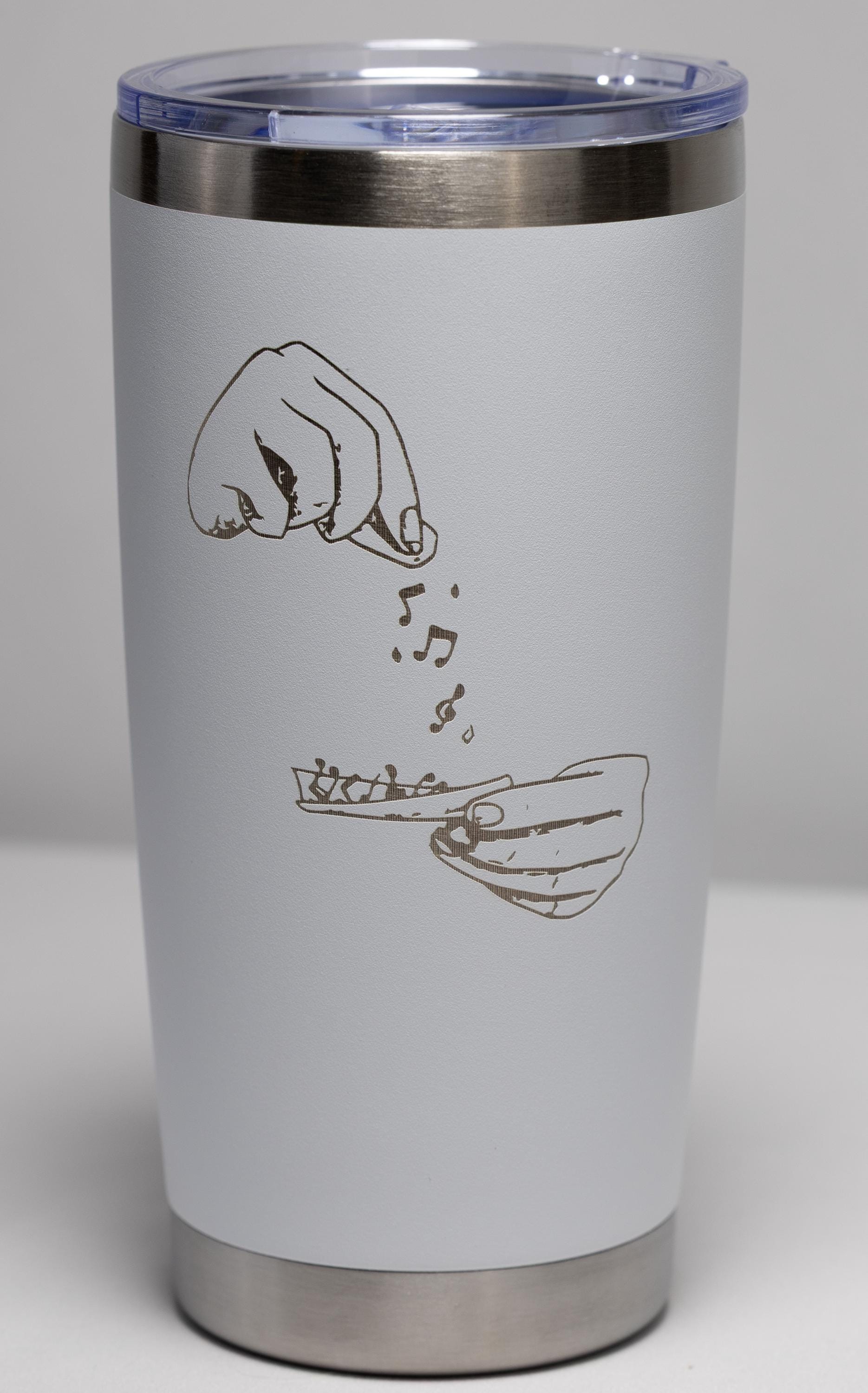 Music Stainless Tumbler - 20 oz Laser Engraved Cup | Custom Color, Vacuum Insulated