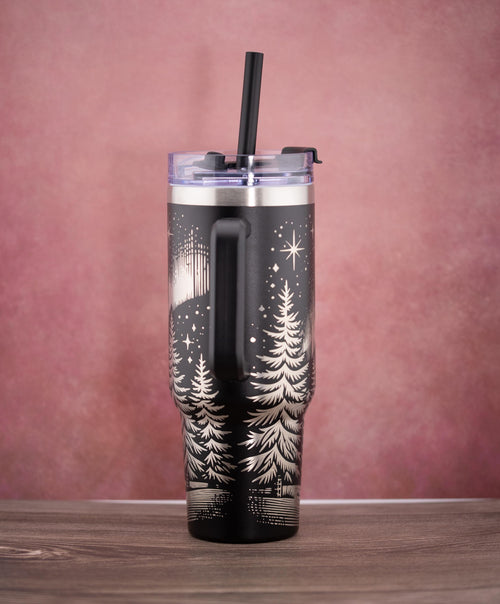 40oz Insulated Tumbler - Aurora Night Tumbler with Durable Powder Coat