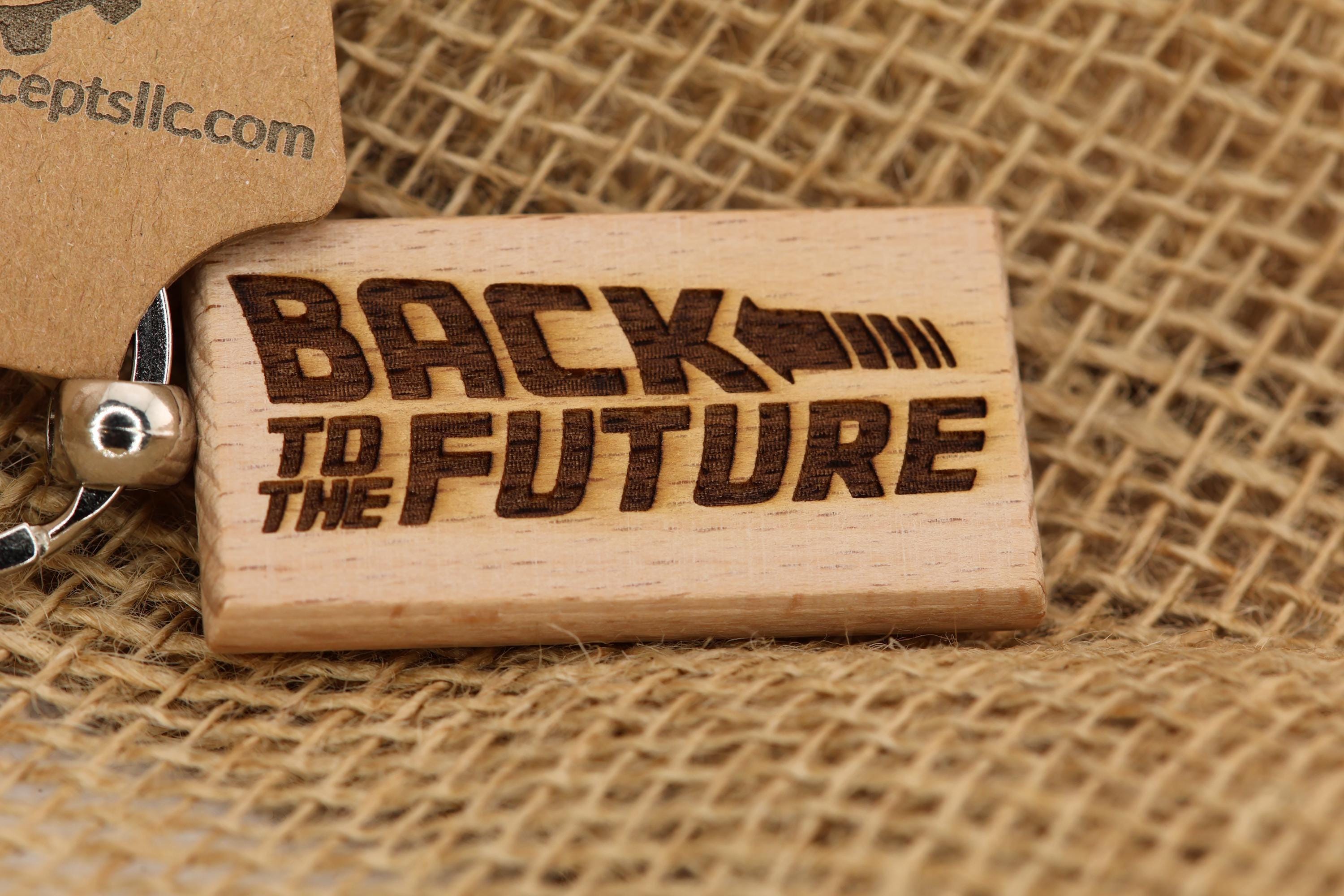Back to the Future Keychain – Hardwood, Double Sided Laser Engraved Movie Memorabilia