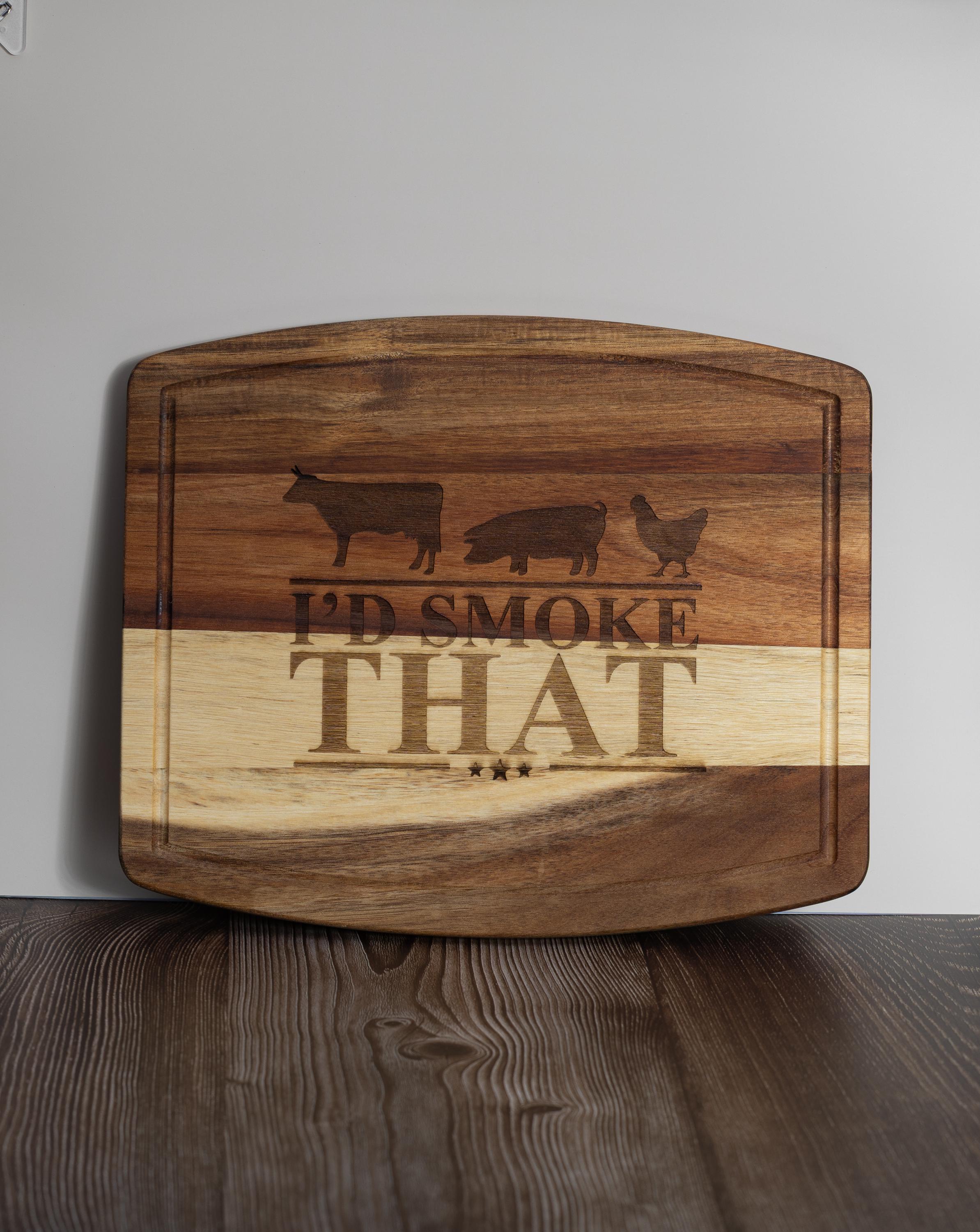 Funny BBQ Cutting Board – Acacia Wood 10x12 | Laser Engraved Grill Prep Gift