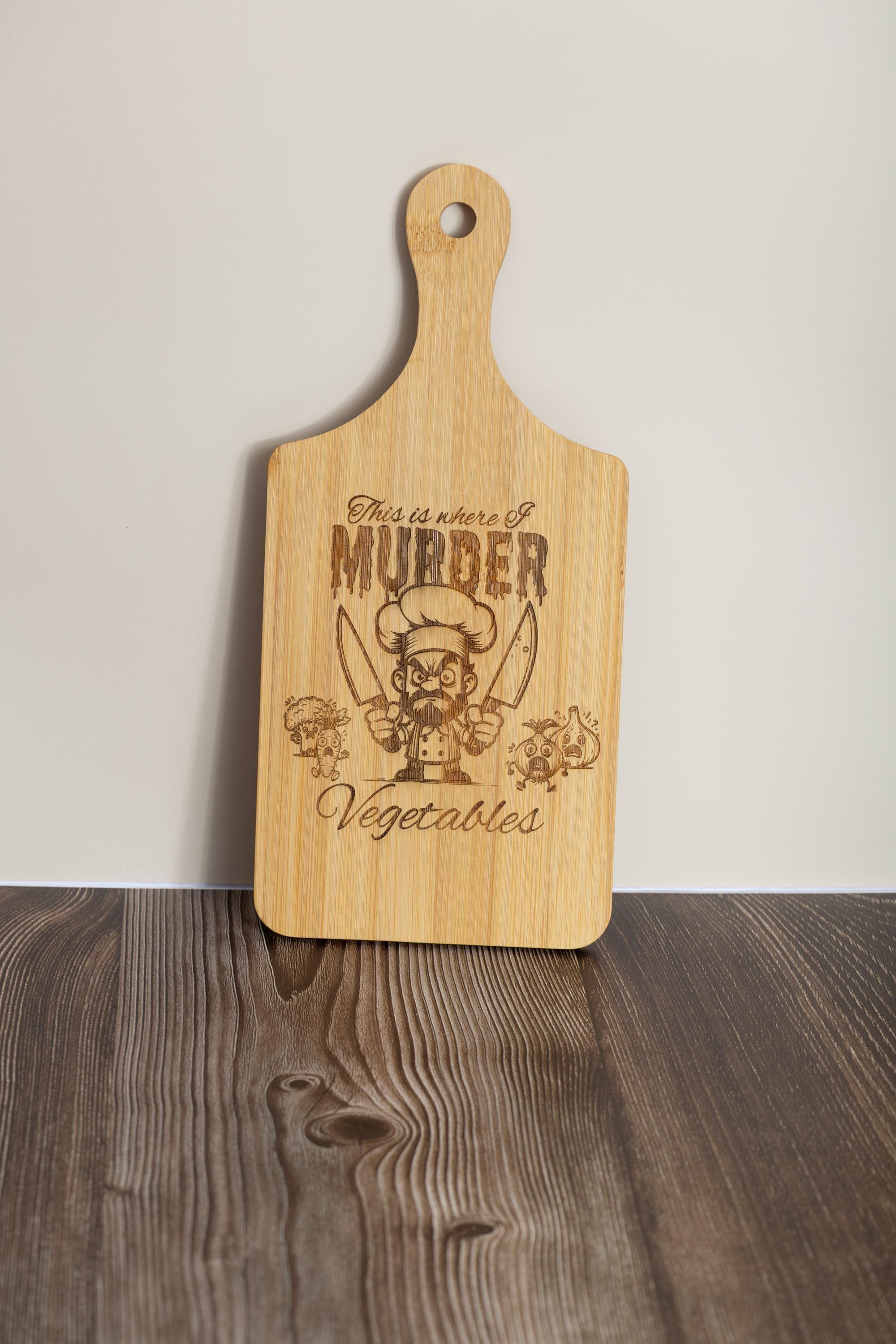 Bamboo Cutting Board – Funny Kitchen Gift | Dark Humor Kitchen Decor, Compact 5x11