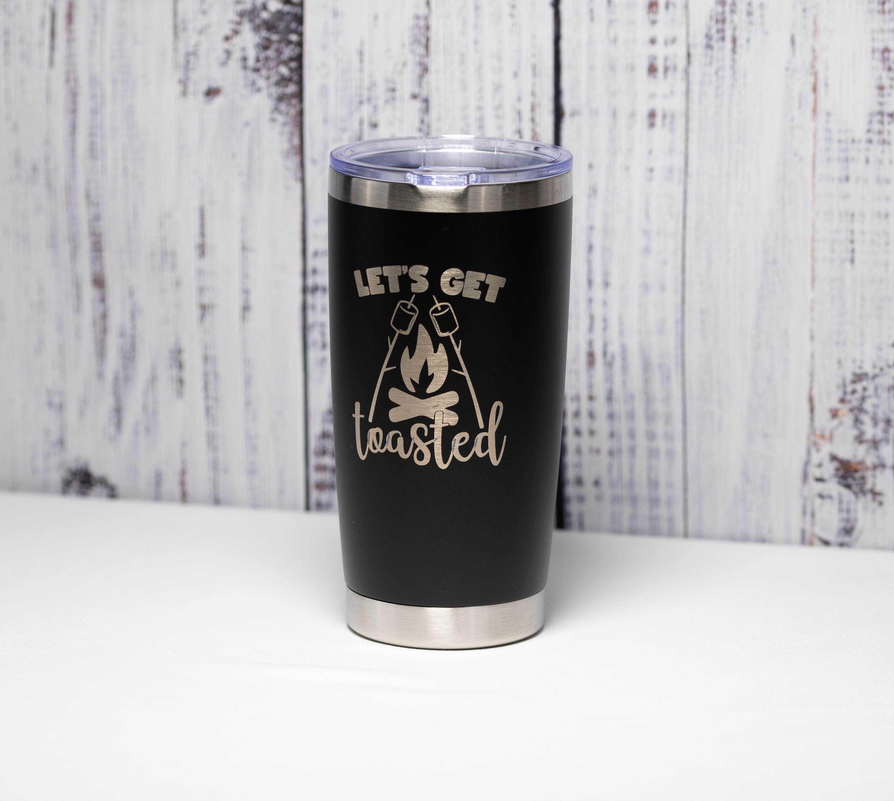 Camping Tumbler – 20oz Stainless Steel Cup | Laser Engraved, Custom Color, Insulated Drinkware