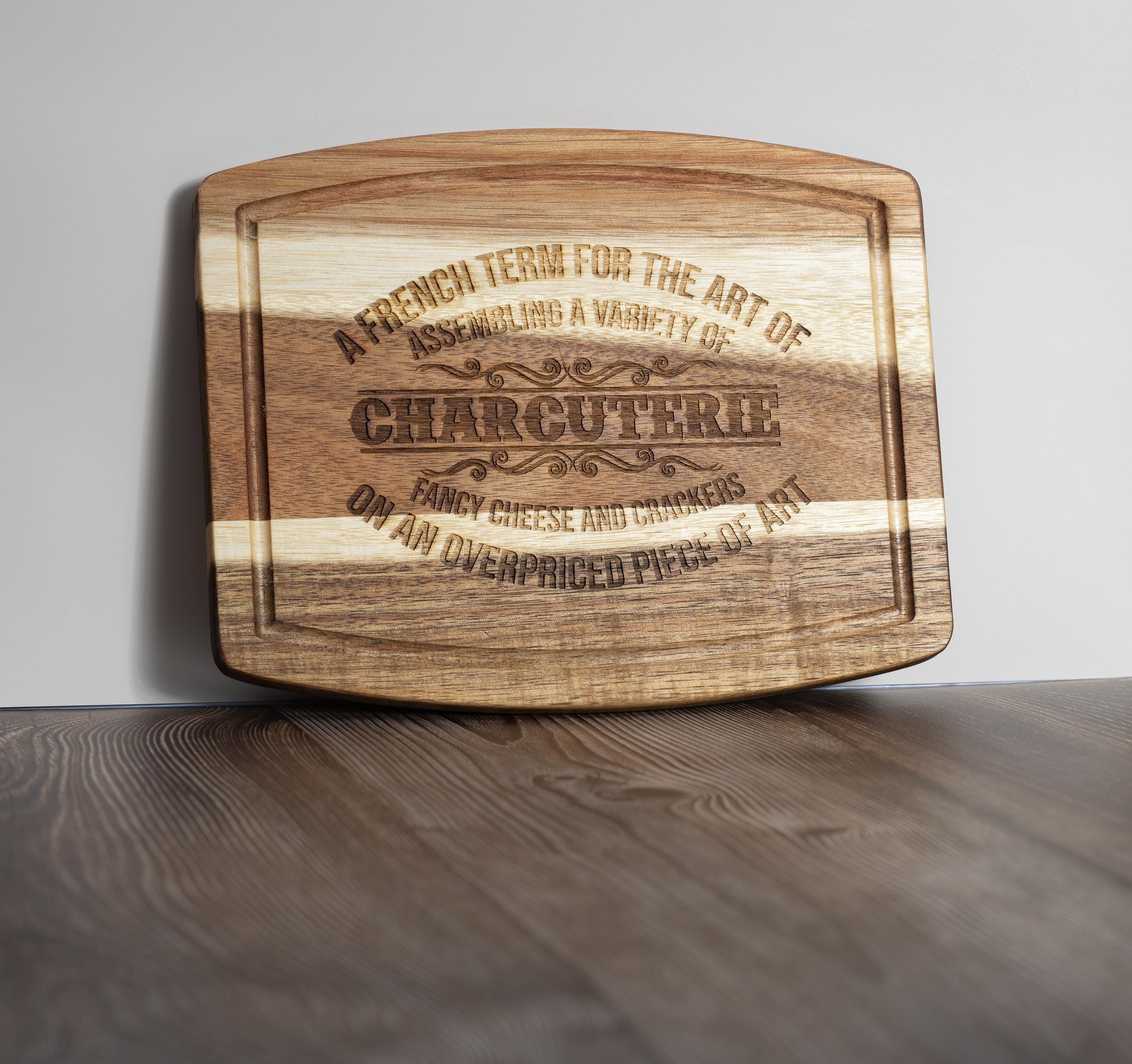 Rustic Acacia Charcuterie | 10 Inch Laser Engraved Wood Board – Unique Hostess Gift