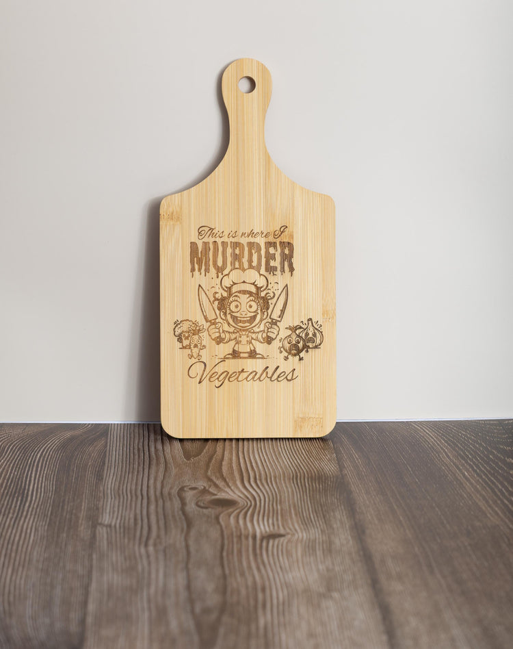 Bamboo Cutting Board – Eco Friendly Compact Prep Board with Laser Engraved Quote