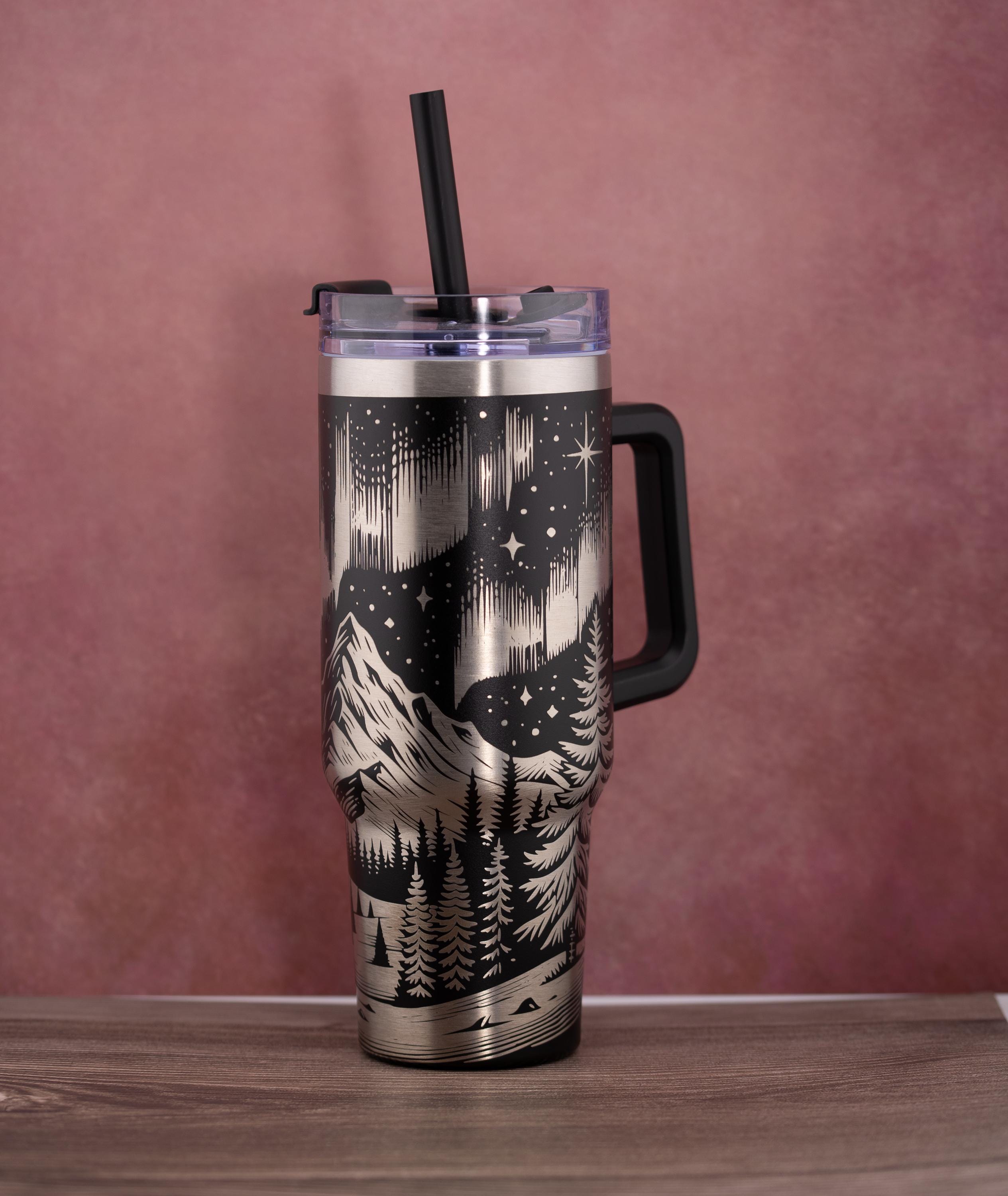 40oz Insulated Tumbler - Aurora Night Tumbler with Durable Powder Coat