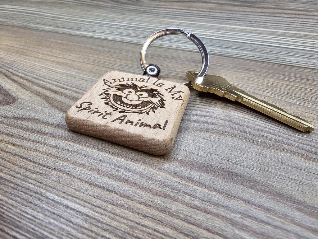 Animal Spirit Keychain - Hardwood Double Sided Engraving | Stainless Steel Ring