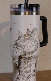 Stainless Steel Tumbler – 40oz Travel Mug With Handle, Straw & Double Wall Insulation