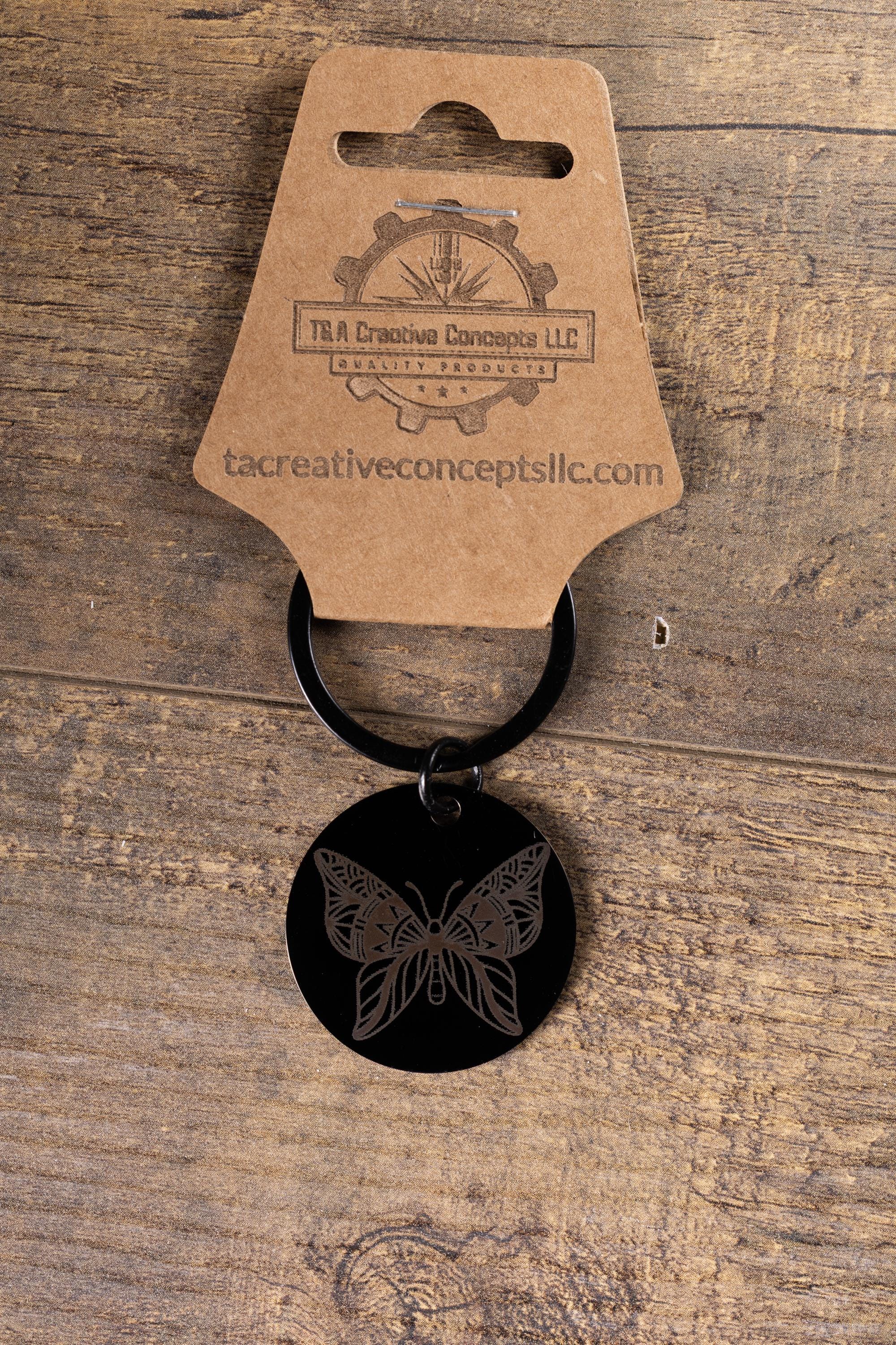 Butterfly Keychain - Black Stainless Steel | Nature Inspired Gift, Handmade in USA