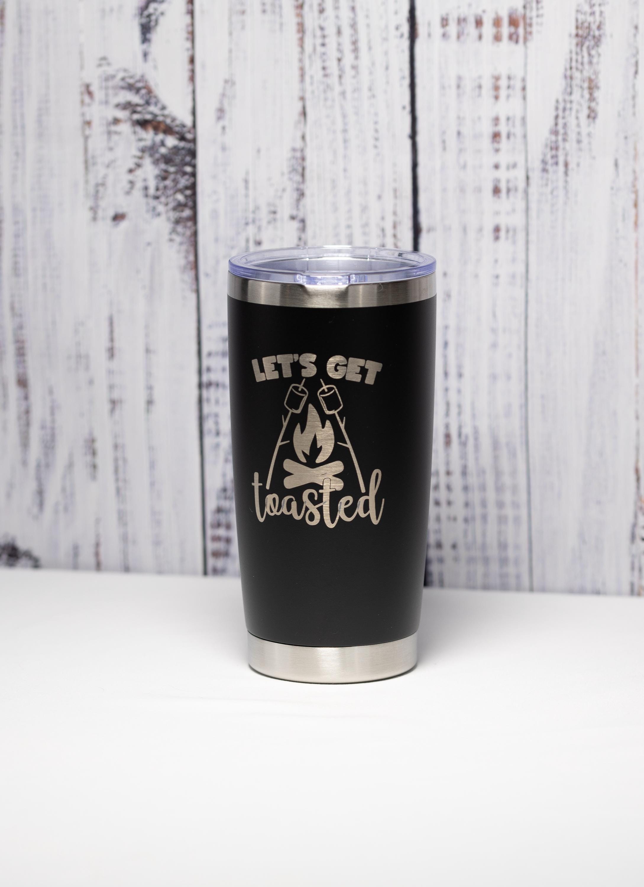 Camping Tumbler – 20oz Stainless Steel Cup | Laser Engraved, Custom Color, Insulated Drinkware