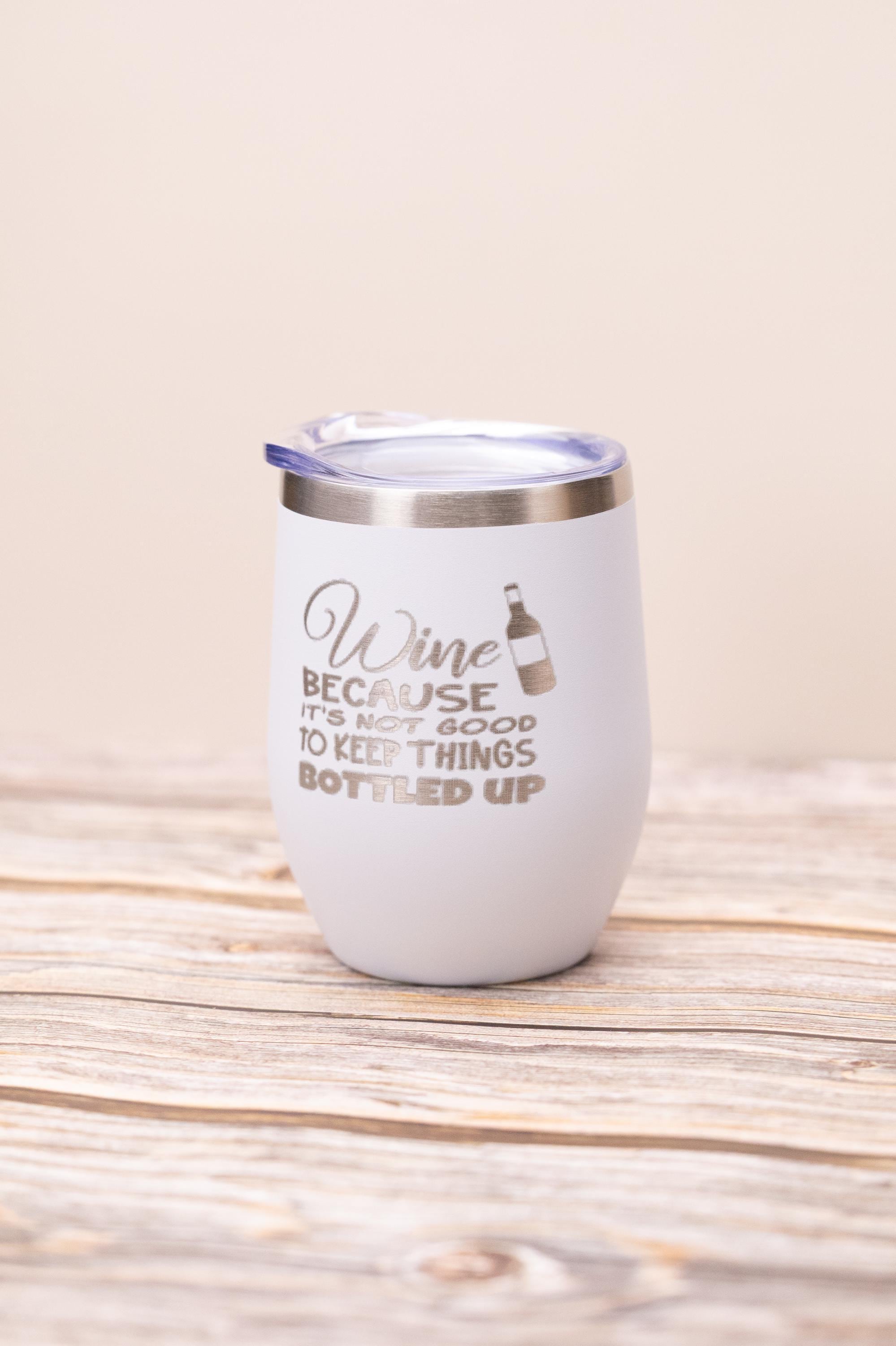 Stainless Steel Wine Tumbler – Vacuum Insulated Cup With Spill Resistant Lid