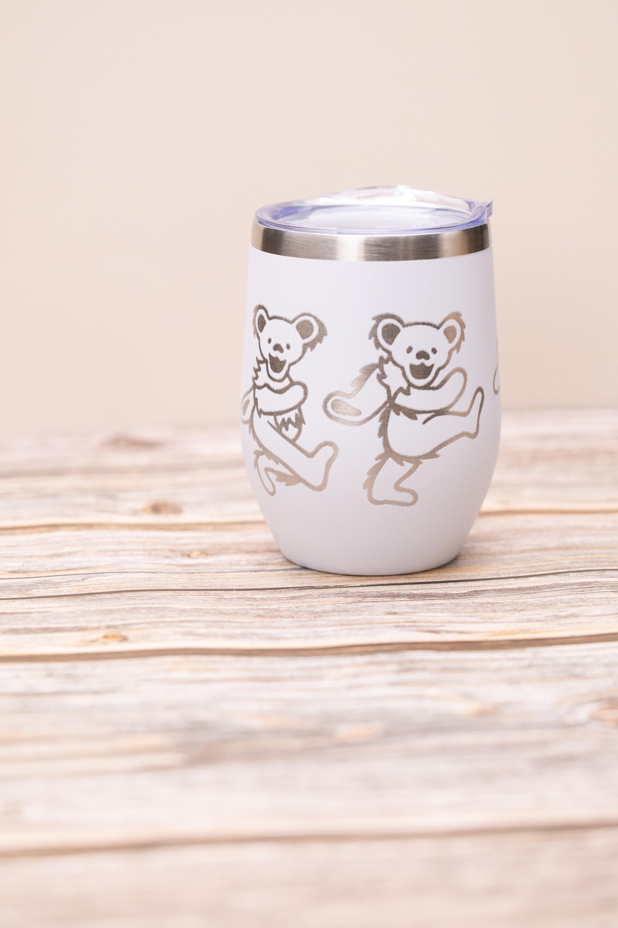Grateful Dead Wine Tumbler - Insulated Stainless Steel Double Wall Cup, 12oz