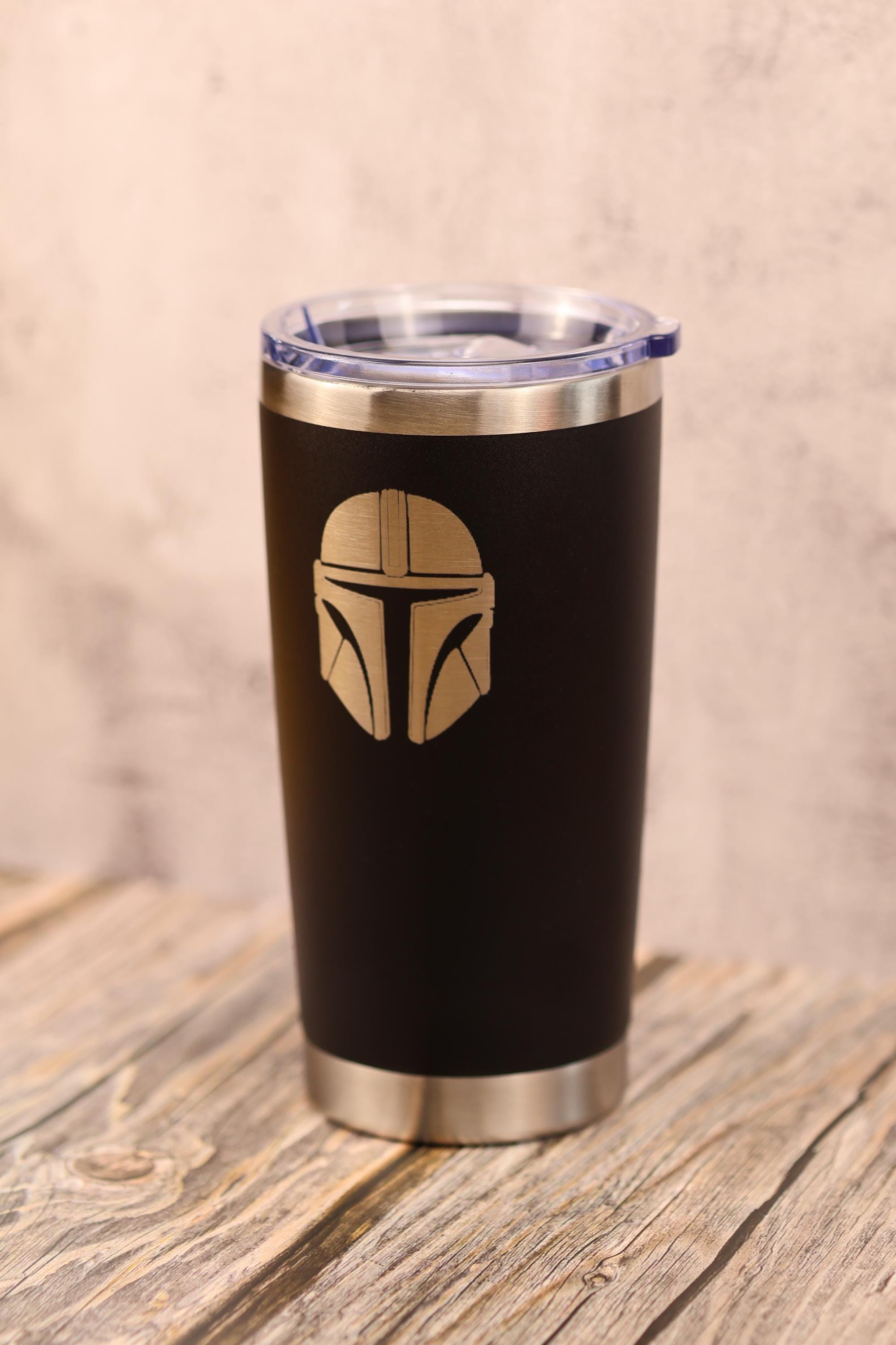 Mandalorian Insulated Tumbler – 20oz Stainless Steel Cup | Laser Engraved Travel Mug