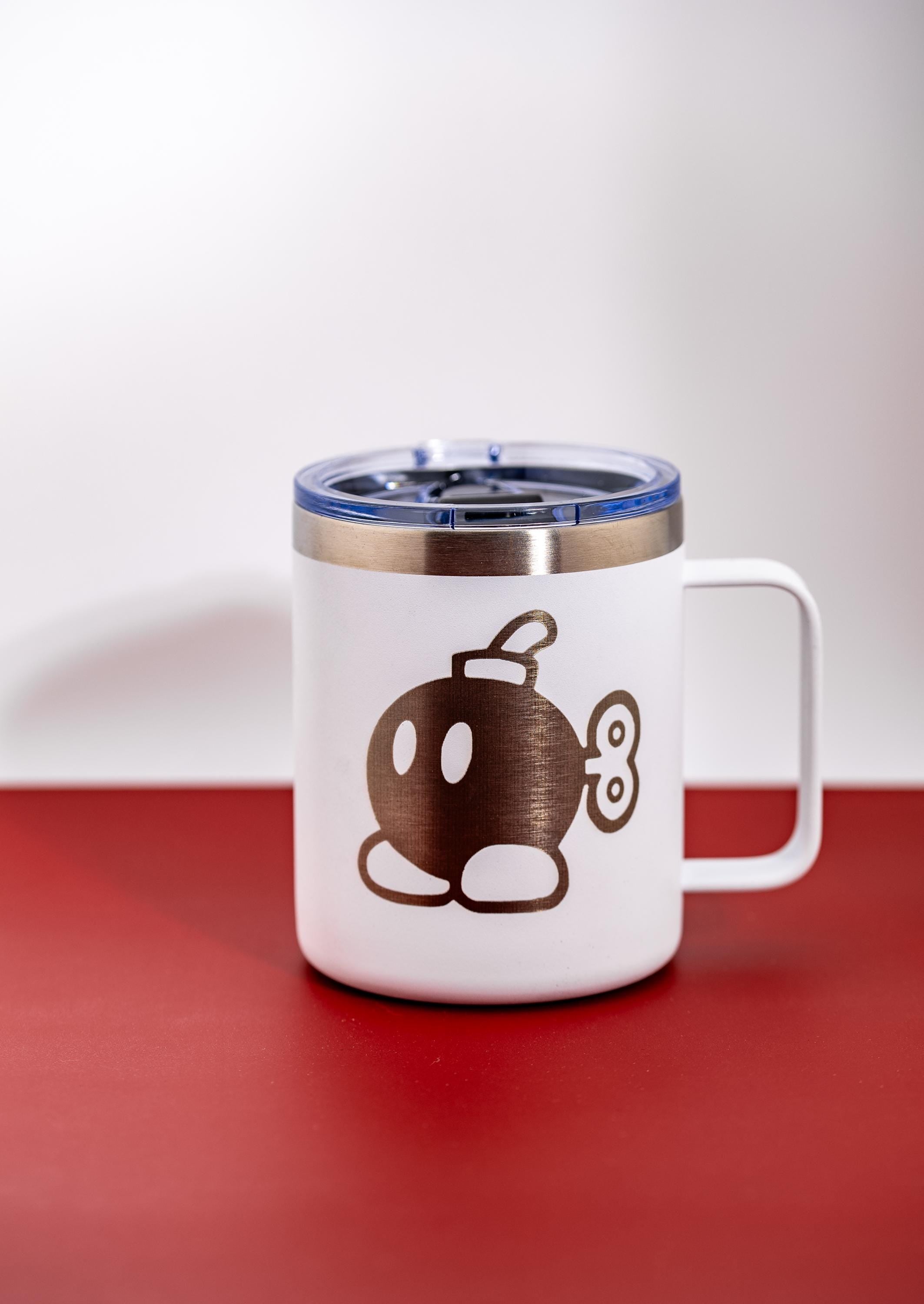 Bob-Omb Coffee Mug - Stainless Steel Insulated Travel Cup With Spill Resistant Lid