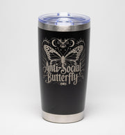 Insulated Travel Tumbler – Laser Engraved Butterfly Design, Custom Powder Coated, 20oz