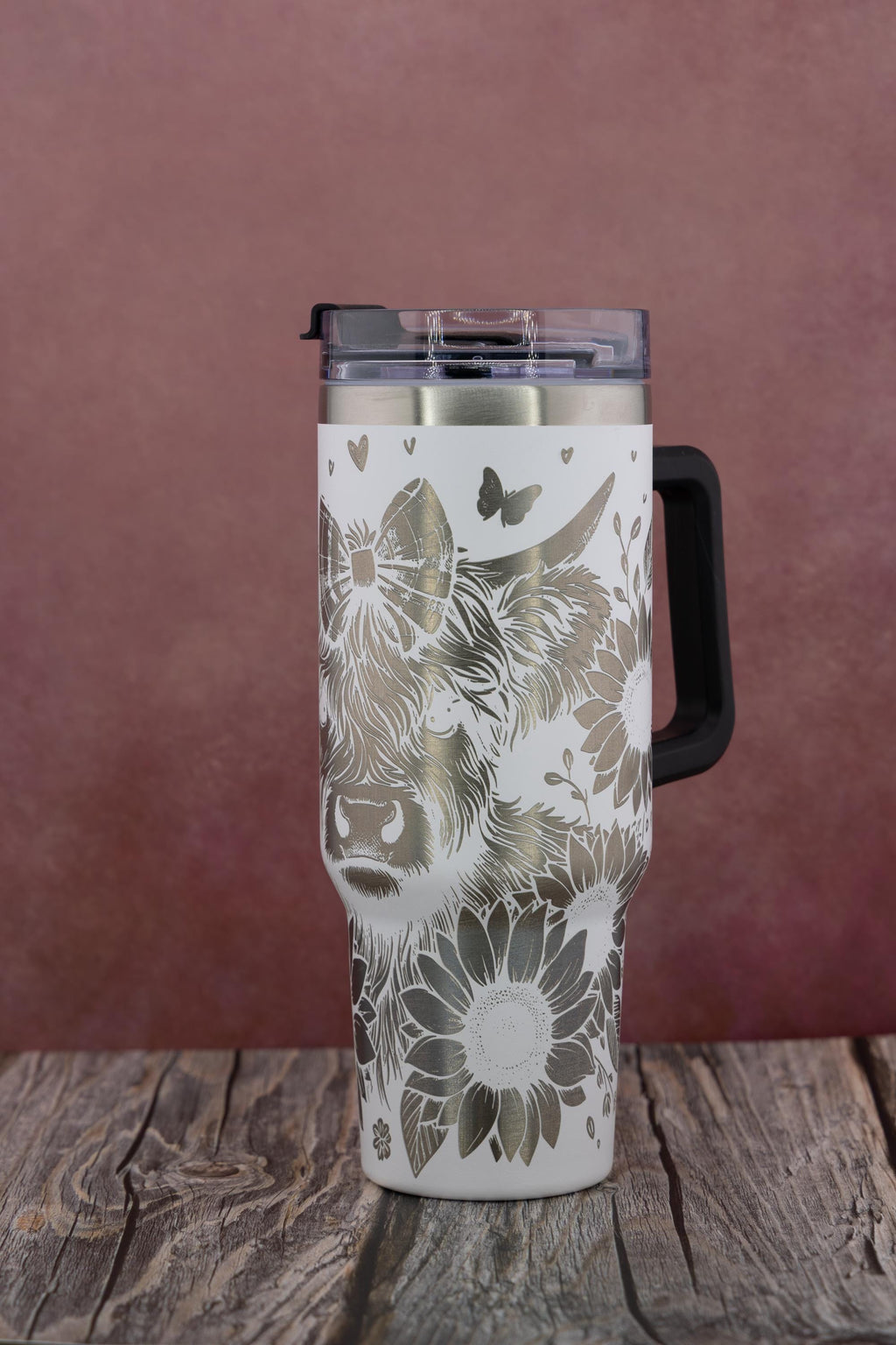 Highland Cow Tumbler - 40oz Stainless Steel Double Wall Vacuum Insulated Cup