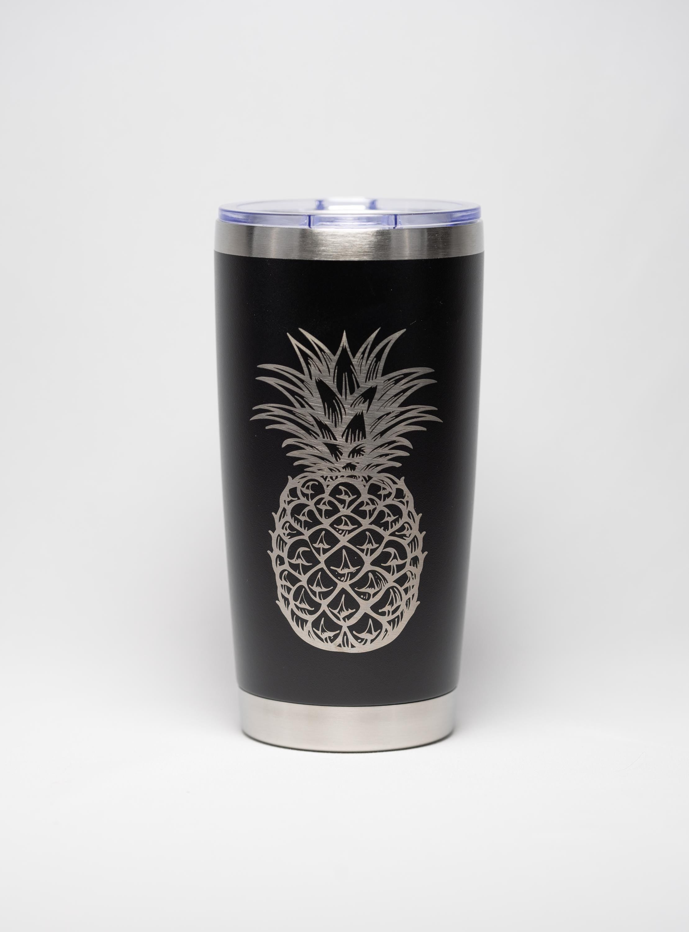 Stainless Steel Tumbler – 20 oz Vacuum Insulated Cup | Laser Engraved Pineapple Drinkware